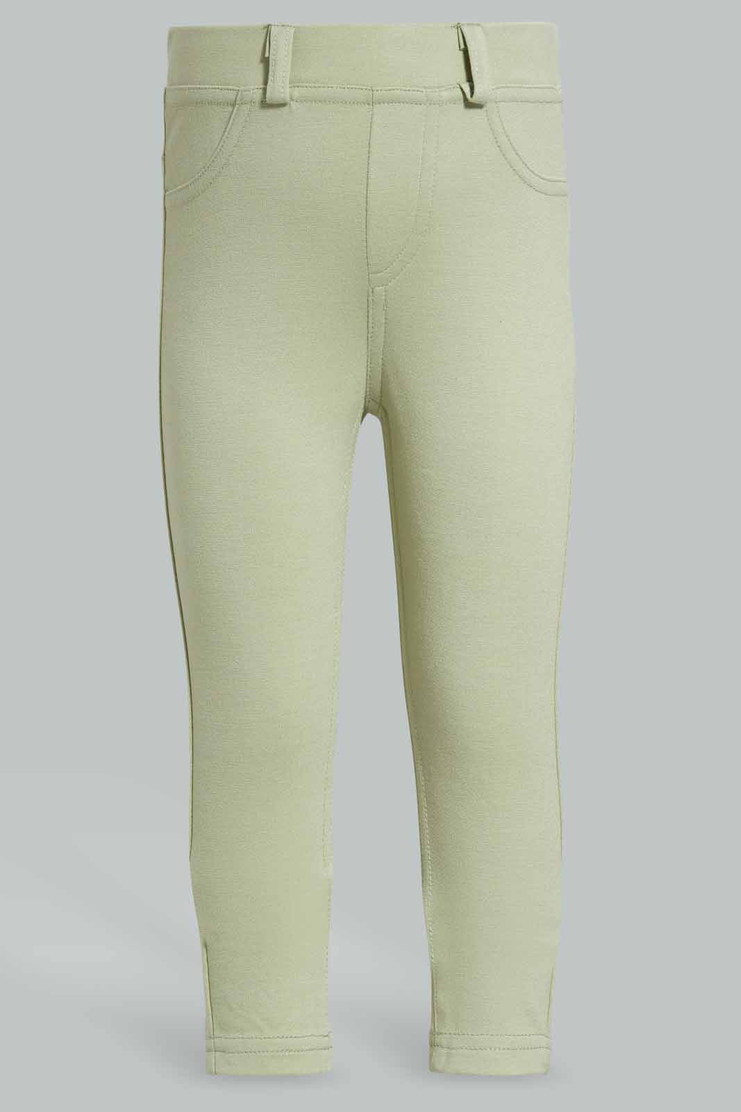 Redtag-Olive-Coloured-Casual-Trouser-Category:Trousers,-Colour:Olive,-Deals:New-In,-Filter:Infant-Girls-(3-to-24-Mths),-ING-Trousers,-New-In-ING-APL,-Non-Sale,-Section:Girls-(0-to-14Yrs),-TBL,-W22O-Infant-Girls-3 to 24 Months