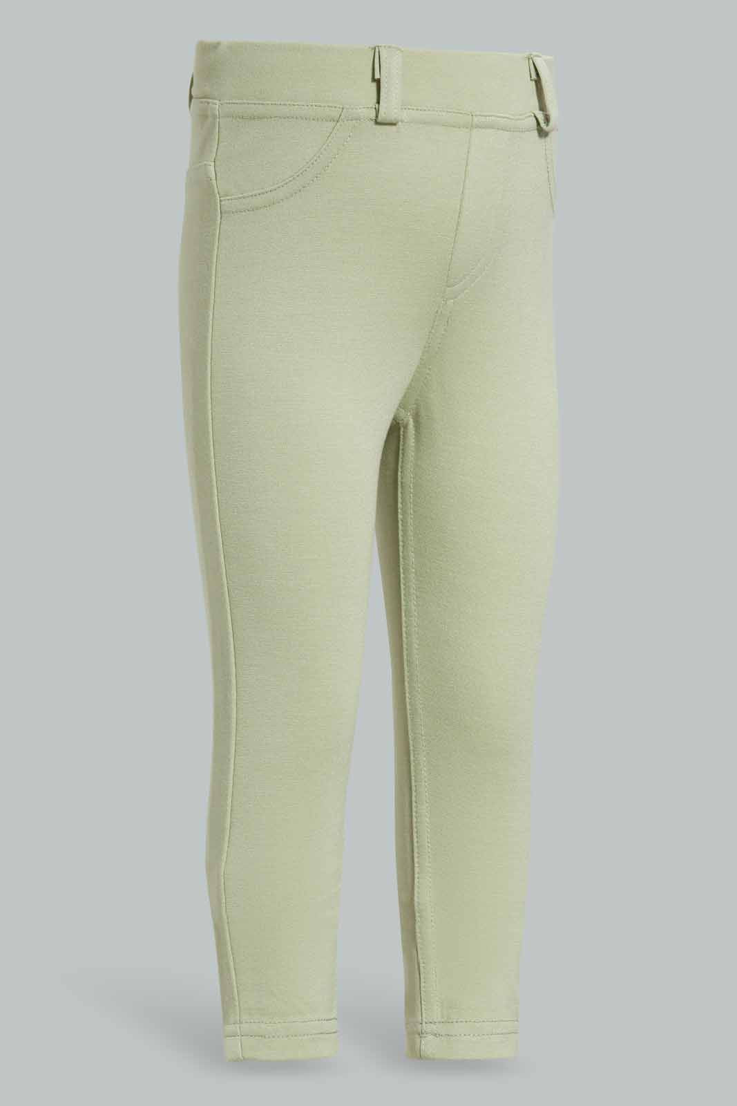 Redtag-Olive-Coloured-Casual-Trouser-Category:Trousers,-Colour:Olive,-Deals:New-In,-Filter:Infant-Girls-(3-to-24-Mths),-ING-Trousers,-New-In-ING-APL,-Non-Sale,-Section:Girls-(0-to-14Yrs),-TBL,-W22O-Infant-Girls-3 to 24 Months