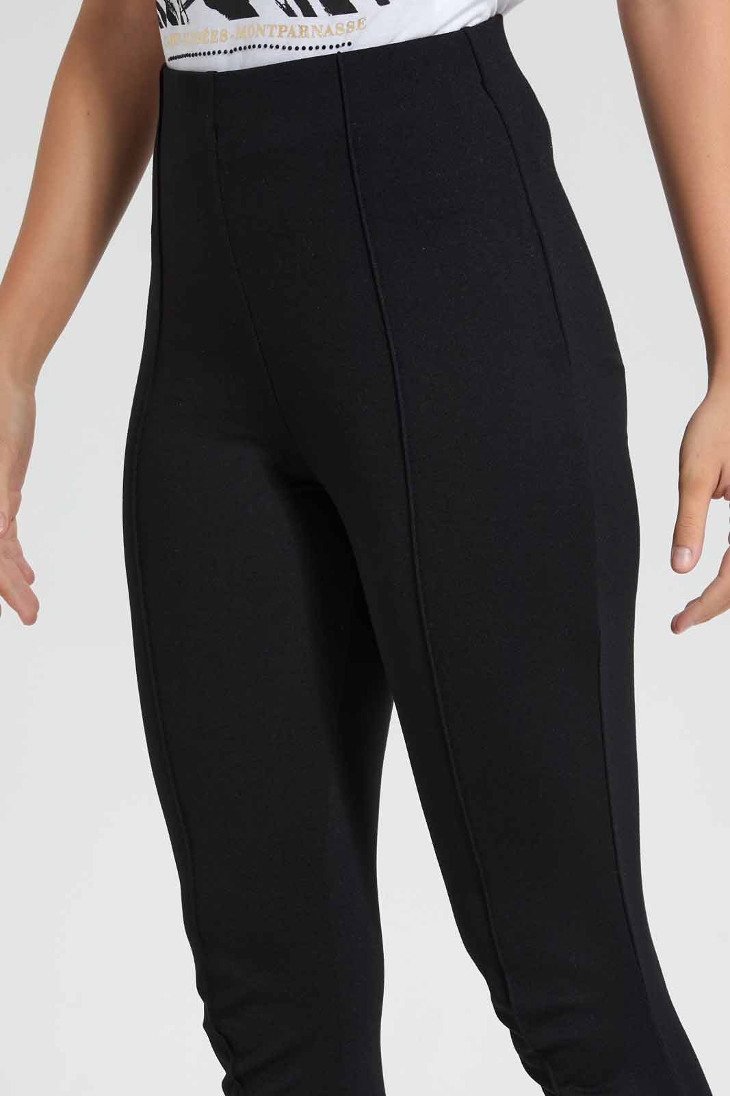 Redtag-Black-Pleated-Pontie-Legging-.-Category:Jeggings,-Colour:Black,-Deals:New-In,-Filter:Women's-Clothing,-New-In-Women,-Non-Sale,-Section:Women,-W22O,-Women-Jeggings-Women's-