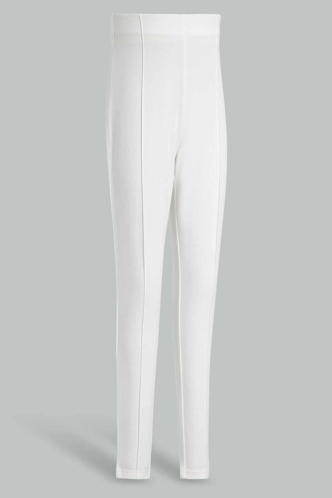 Redtag-Ivory-Pleated-Pontie-Legging-.-Category:Jeggings,-Colour:Ivory,-Deals:New-In,-Filter:Women's-Clothing,-New-In-Women,-Non-Sale,-Section:Women,-W22O,-Women-Jeggings-Women's-