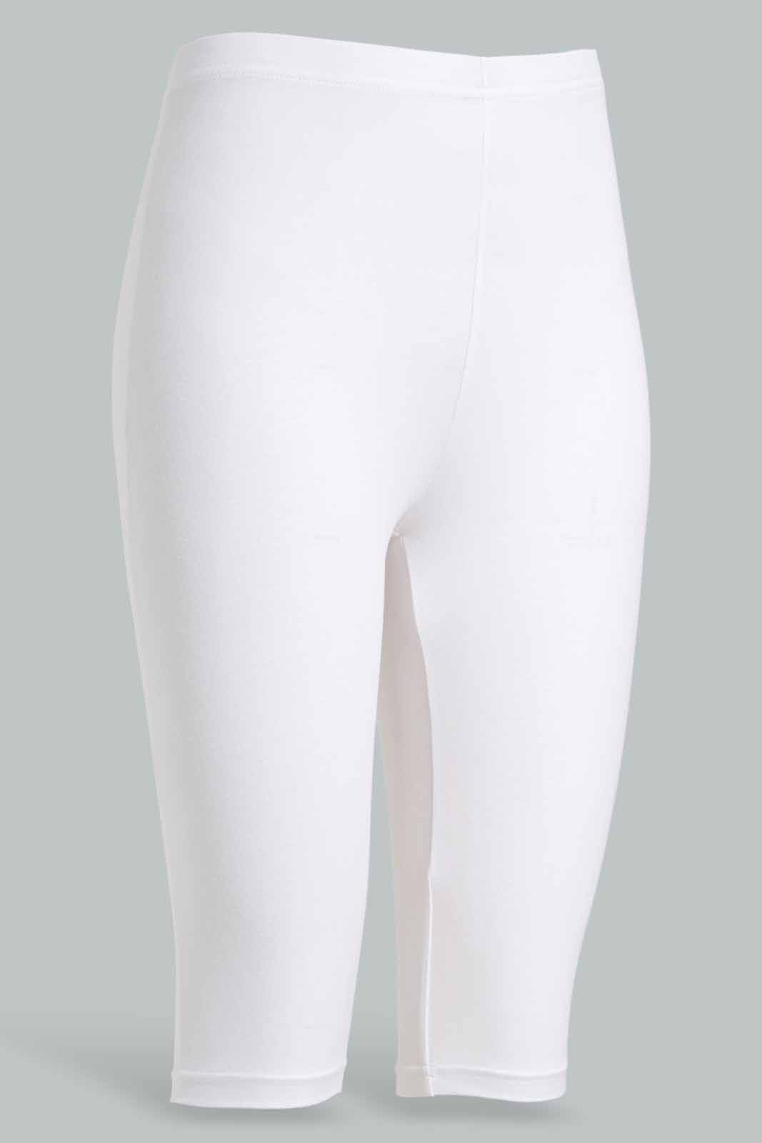Redtag-White-Knee-Length-Capri-Category:Jeggings,-Colour:White,-Deals:New-In,-Filter:Women's-Clothing,-New-In-Women-APL,-Non-Sale,-Section:Women,-W22O,-Women-Jeggings-Women's-