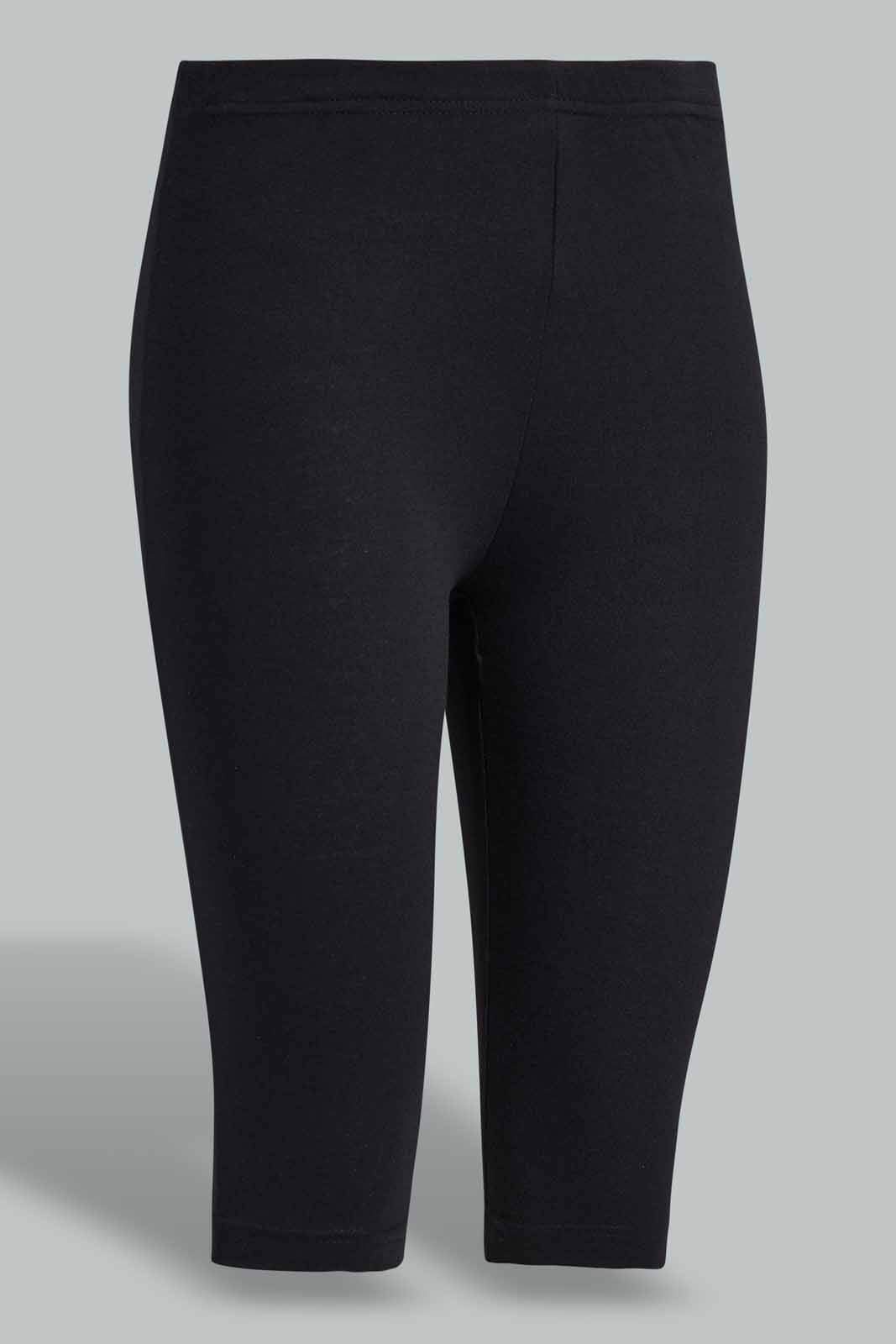 Redtag-Black-Knee-Length-Capri-Category:Jeggings,-Colour:Black,-Deals:New-In,-Filter:Women's-Clothing,-New-In-Women-APL,-Non-Sale,-Section:Women,-W22O,-Women-Jeggings-Women's-