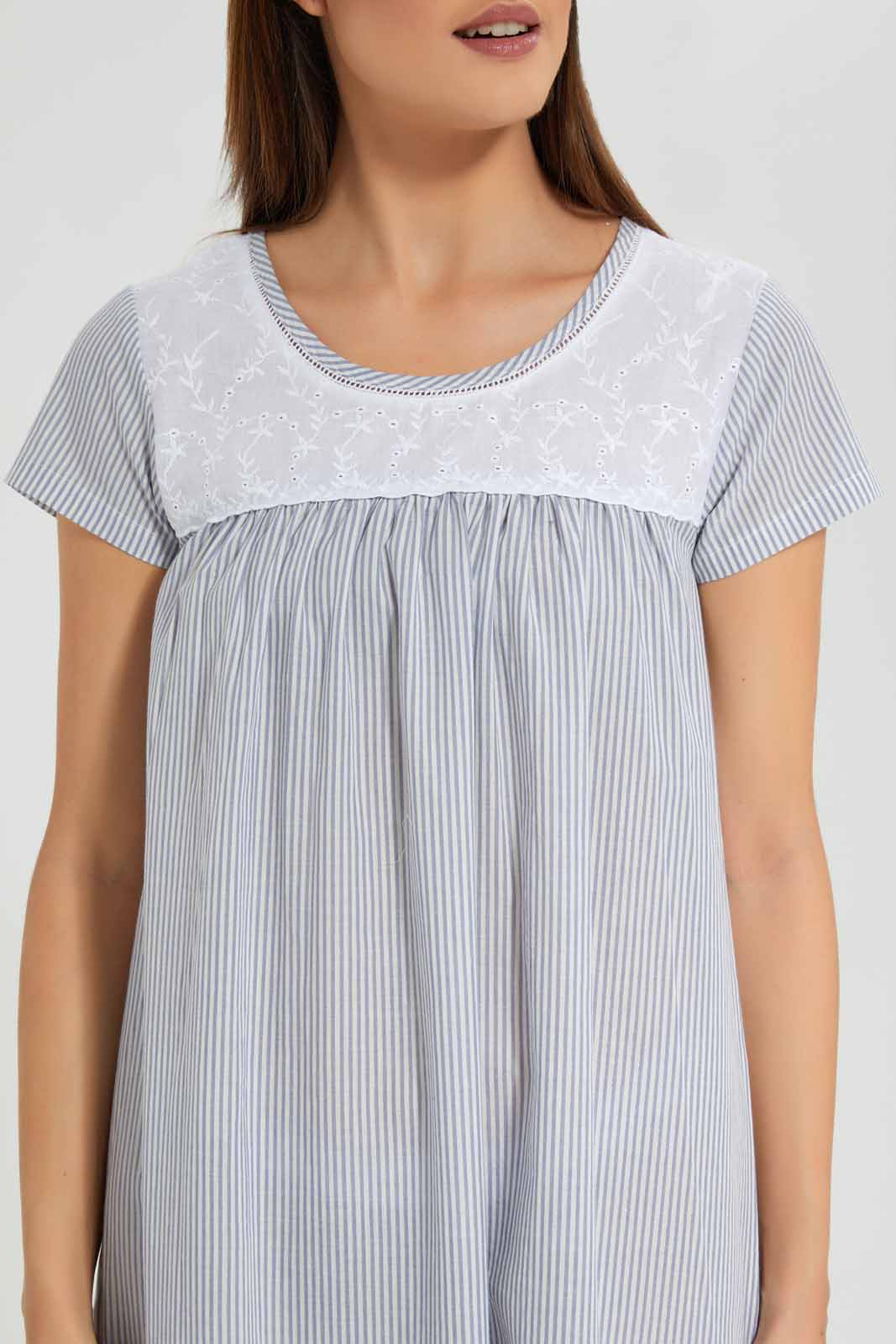 Redtag-Blue-Printed-Nightgown-Category:Nightgowns,-Colour:Blue,-Deals:New-In,-Filter:Women's-Clothing,-New-In-Women-APL,-Non-Sale,-S22D,-Section:Women,-Women-Nightgowns--