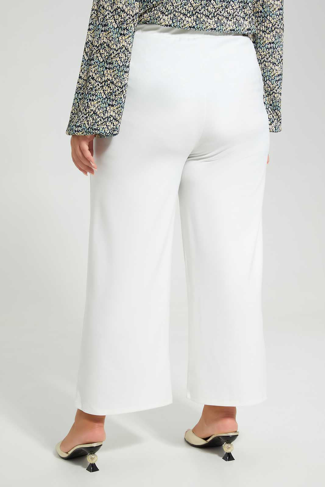 Redtag-White-Buckle-Detail-Wide-Leg-Trouser-Category:Trousers,-Colour:White,-Deals:New-In,-Filter:Plus-Size,-LDP-Trousers,-New-In-LDP-APL,-Non-Sale,-Section:Women,-W22O-Women's-