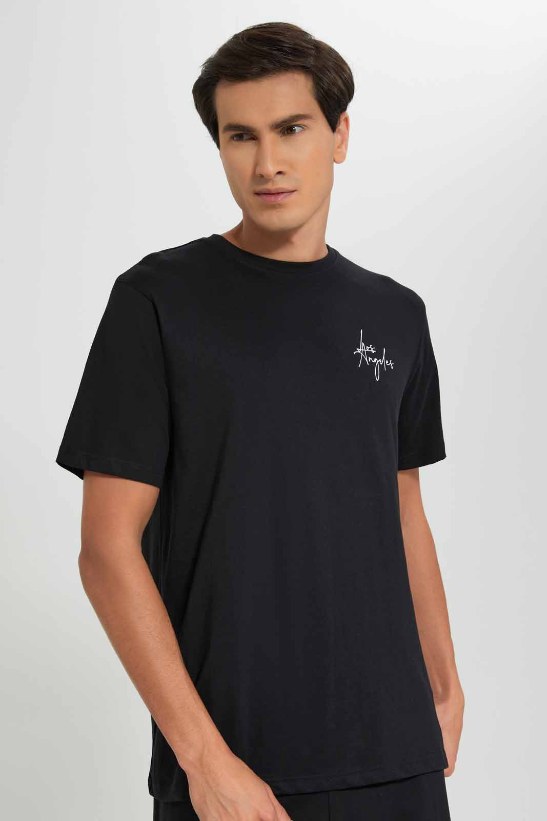 Redtag-Black-Pyjama-Short-Set-With-Logo-Category:Pyjama-Sets,-Colour:Black,-Deals:New-In,-Filter:Men's-Clothing,-Men-Pyjama-Sets,-New-In-Men-APL,-Non-Sale,-Section:Men,-W22O-Men's-