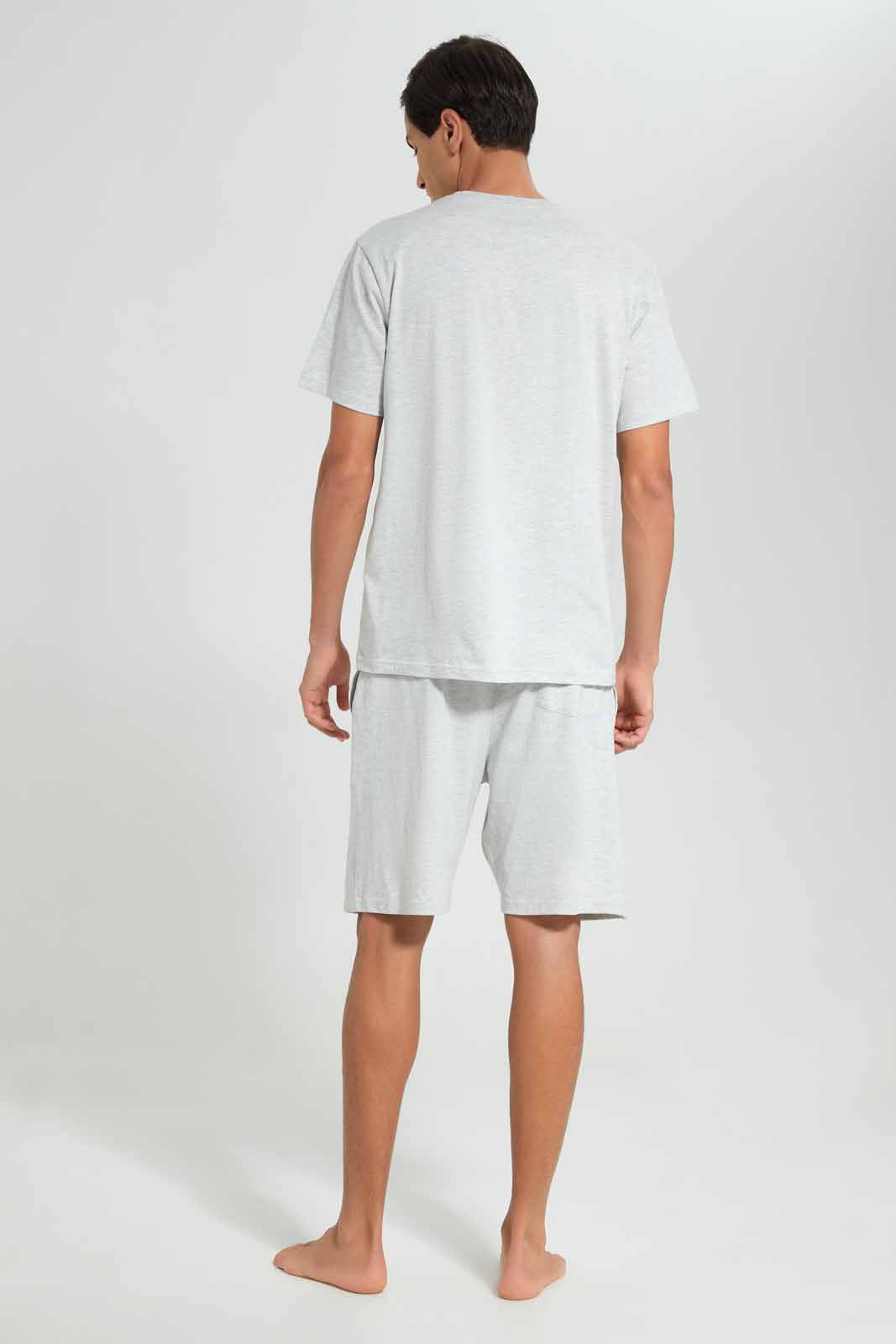 Redtag-Ecru-Pyjama-Short-Set-With-Logo-Category:Pyjama-Sets,-Colour:Ecru,-Deals:New-In,-Filter:Men's-Clothing,-Men-Pyjama-Sets,-New-In-Men-APL,-Non-Sale,-Section:Men,-W22O-Men's-