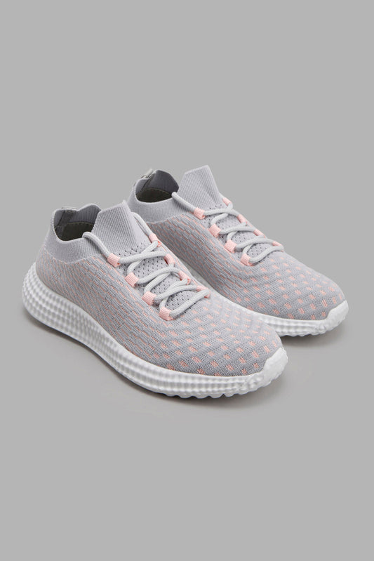 Redtag-Grey-Lace-Up-Sneaker-Category:Trainers,-Colour:Grey,-Deals:New-In,-Filter:Girls-Footwear-(5-to-14-Yrs),-GSR-Trainers,-New-In-GSR-FOO,-Non-Sale,-Section:Girls-(0-to-14Yrs),-W22A-Senior-Girls-5 to 14 Years