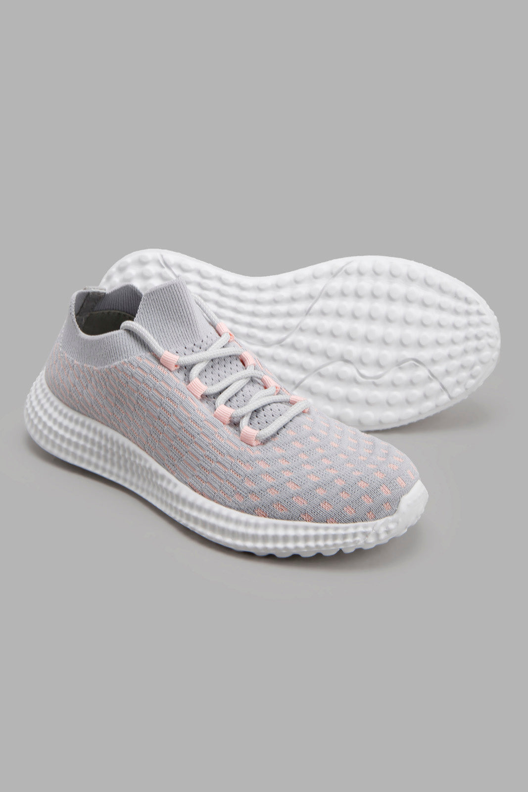 Redtag-Grey-Lace-Up-Sneaker-Category:Trainers,-Colour:Grey,-Deals:New-In,-Filter:Girls-Footwear-(5-to-14-Yrs),-GSR-Trainers,-New-In-GSR-FOO,-Non-Sale,-Section:Girls-(0-to-14Yrs),-W22A-Senior-Girls-5 to 14 Years