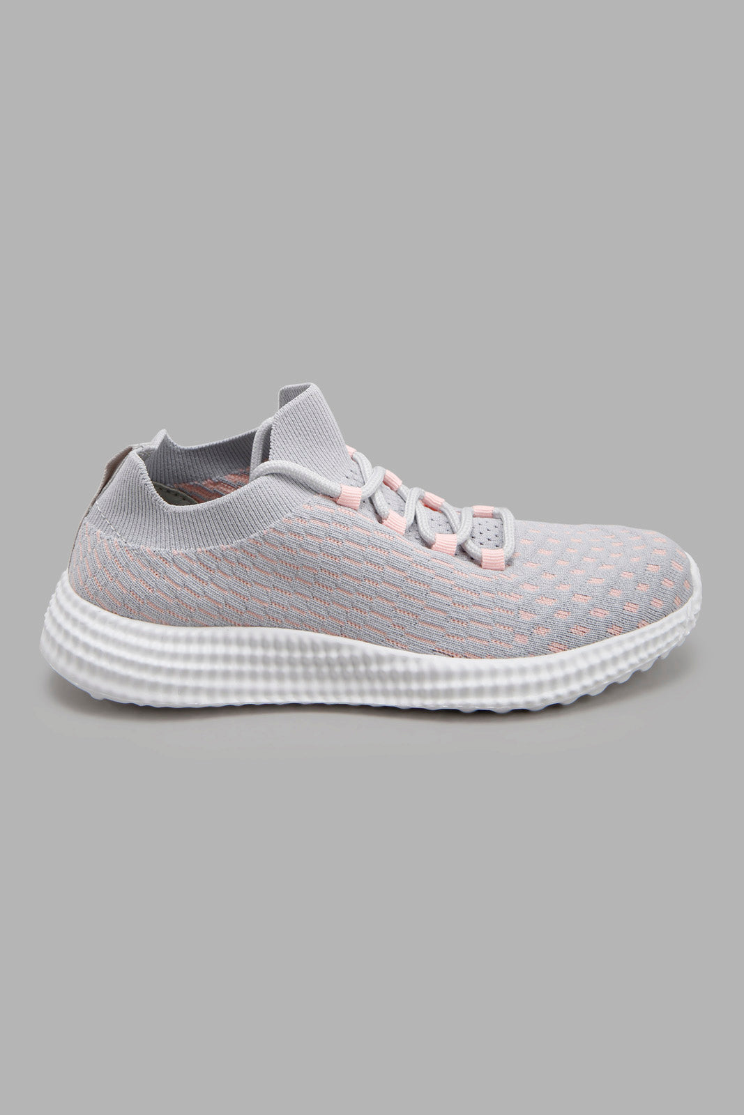 Redtag-Grey-Lace-Up-Sneaker-Category:Trainers,-Colour:Grey,-Deals:New-In,-Filter:Girls-Footwear-(5-to-14-Yrs),-GSR-Trainers,-New-In-GSR-FOO,-Non-Sale,-Section:Girls-(0-to-14Yrs),-W22A-Senior-Girls-5 to 14 Years