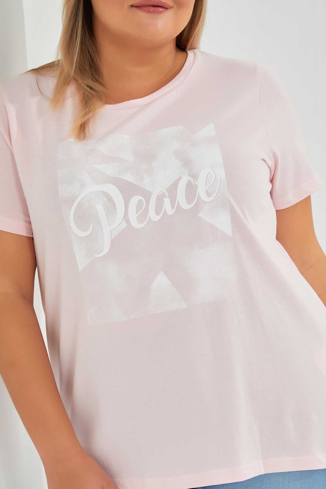 Redtag-Pink-Graphic-Tee-Category:T-Shirts,-Colour:Apricot,-Deals:New-In,-Filter:Plus-Size,-LDP-T-Shirts,-New-In-LDP-APL,-Non-Sale,-Section:Women,-TBL,-W22O-Women's-