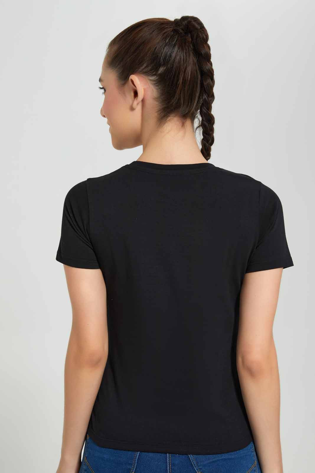 Redtag-Black-Butterfly-Embellished-T-Shirt-Category:T-Shirts,-Colour:Black,-Deals:New-In,-Filter:Women's-Clothing,-New-In-Women-APL,-Non-Sale,-Section:Women,-TBL,-W22O,-Women-T-Shirts-Women's-