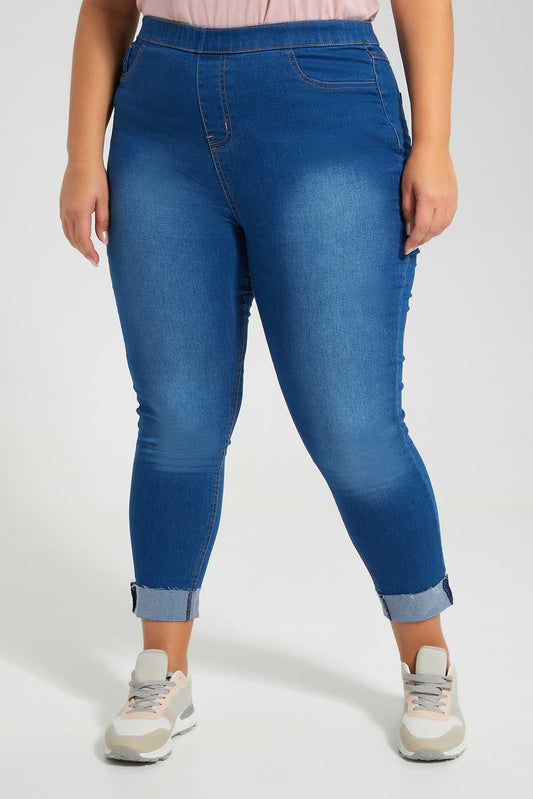 Redtag-Darkwash-Blue-Jegging-Category:Jeggings,-Colour:Dark-Wash,-Deals:New-In,-Filter:Plus-Size,-LDP-Jeggings,-New-In-LDP-APL,-Non-Sale,-Section:Women,-TBL,-W22O-Women's-