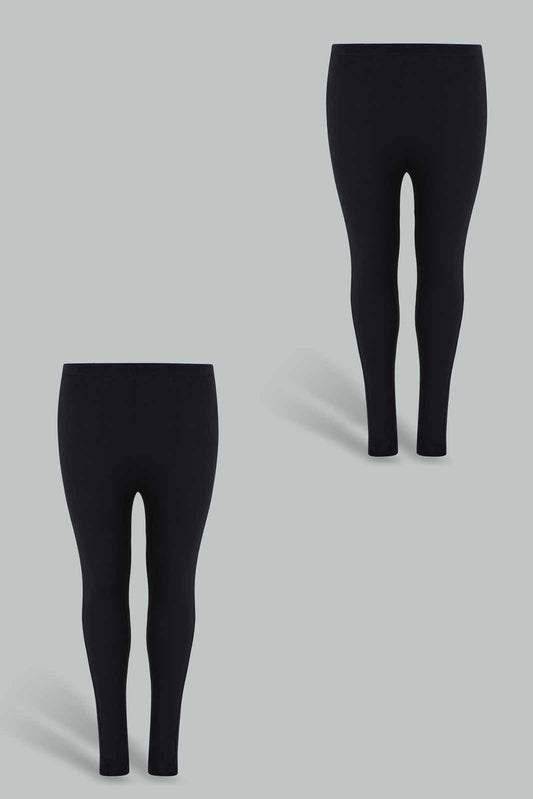 Redtag-Black-Pack-Of-2-Leggings---Crop-X-Long-Category:Joggers,-Colour:Black,-Deals:New-In,-Filter:Plus-Size,-LDP-Joggers,-New-In-LDP-APL,-Non-Sale,-Section:Women,-W22O-Women's-