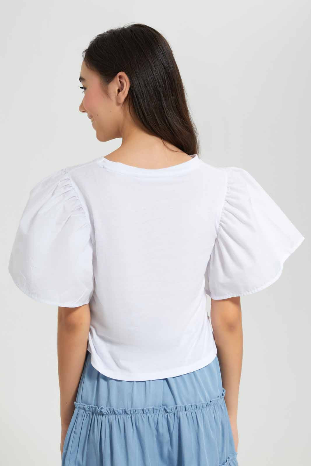 Redtag-White-Crop-Top-Category:Blouses,-Colour:White,-Deals:New-In,-Filter:Senior-Girls-(9-to-14-Yrs),-GSR-Blouses,-New-In-GSR-APL,-Non-Sale,-Section:Girls-(0-to-14Yrs),-W22O-Senior-Girls-9 to 14 Years