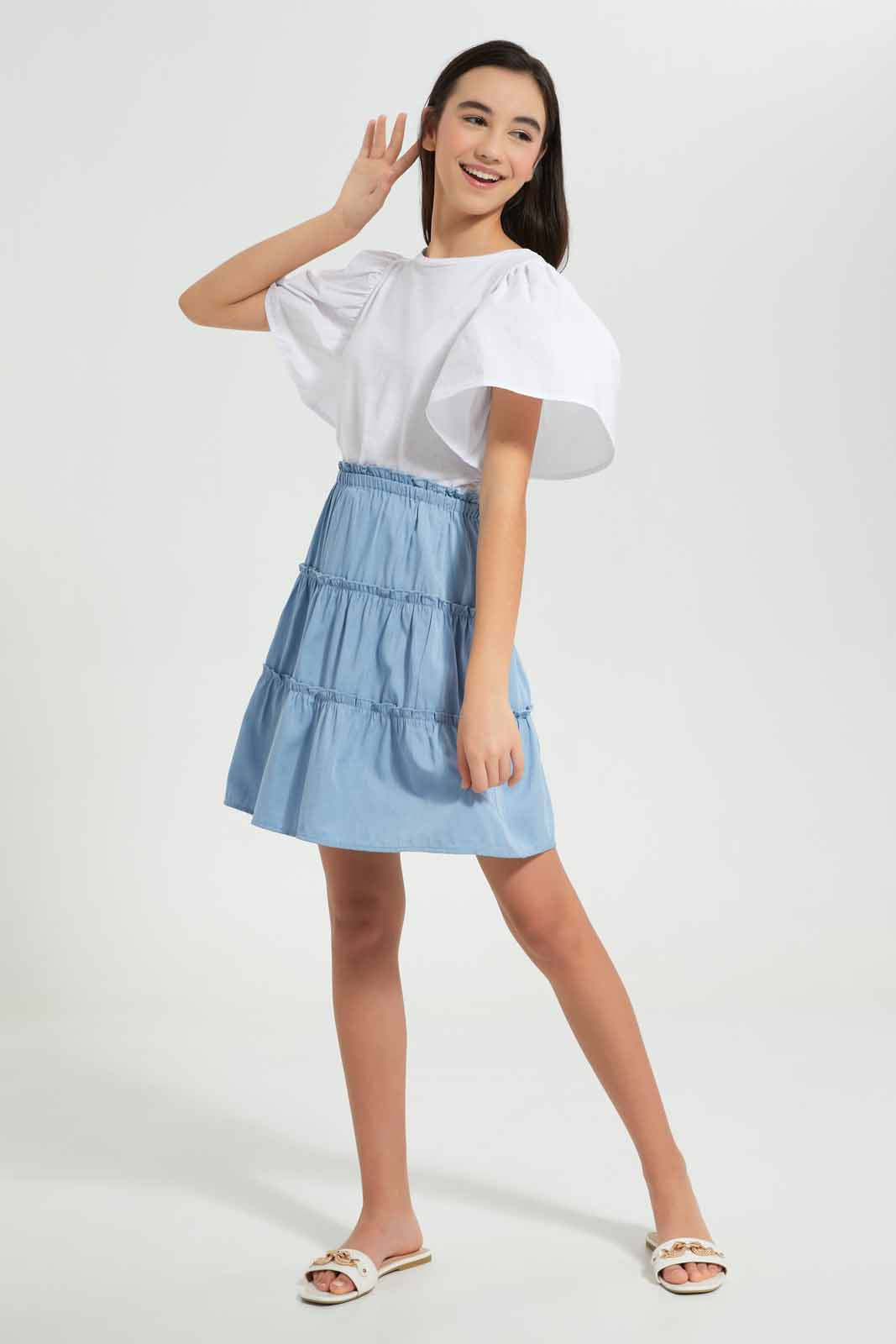 Redtag-White-Crop-Top-Category:Blouses,-Colour:White,-Deals:New-In,-Filter:Senior-Girls-(9-to-14-Yrs),-GSR-Blouses,-New-In-GSR-APL,-Non-Sale,-Section:Girls-(0-to-14Yrs),-W22O-Senior-Girls-9 to 14 Years