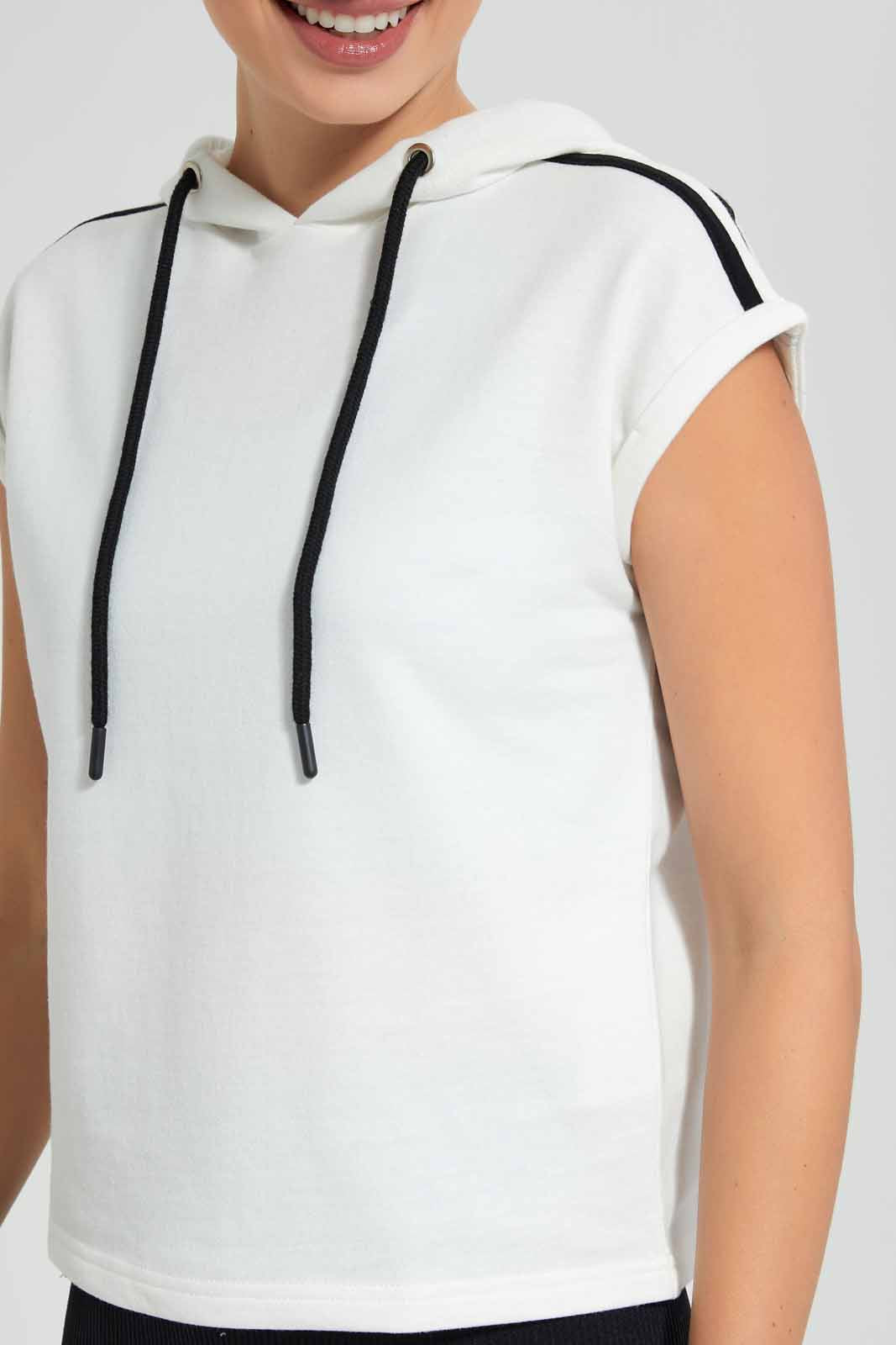 Redtag-White-Ladies-Extended-Shoulder-Hoodie-Sweatshirt-Category:Sweatshirts,-Colour:White,-Deals:New-In,-Filter:Women's-Clothing,-New-In-Women,-Non-Sale,-Section:Women,-W22O,-Women-Sweatshirts-Women's-