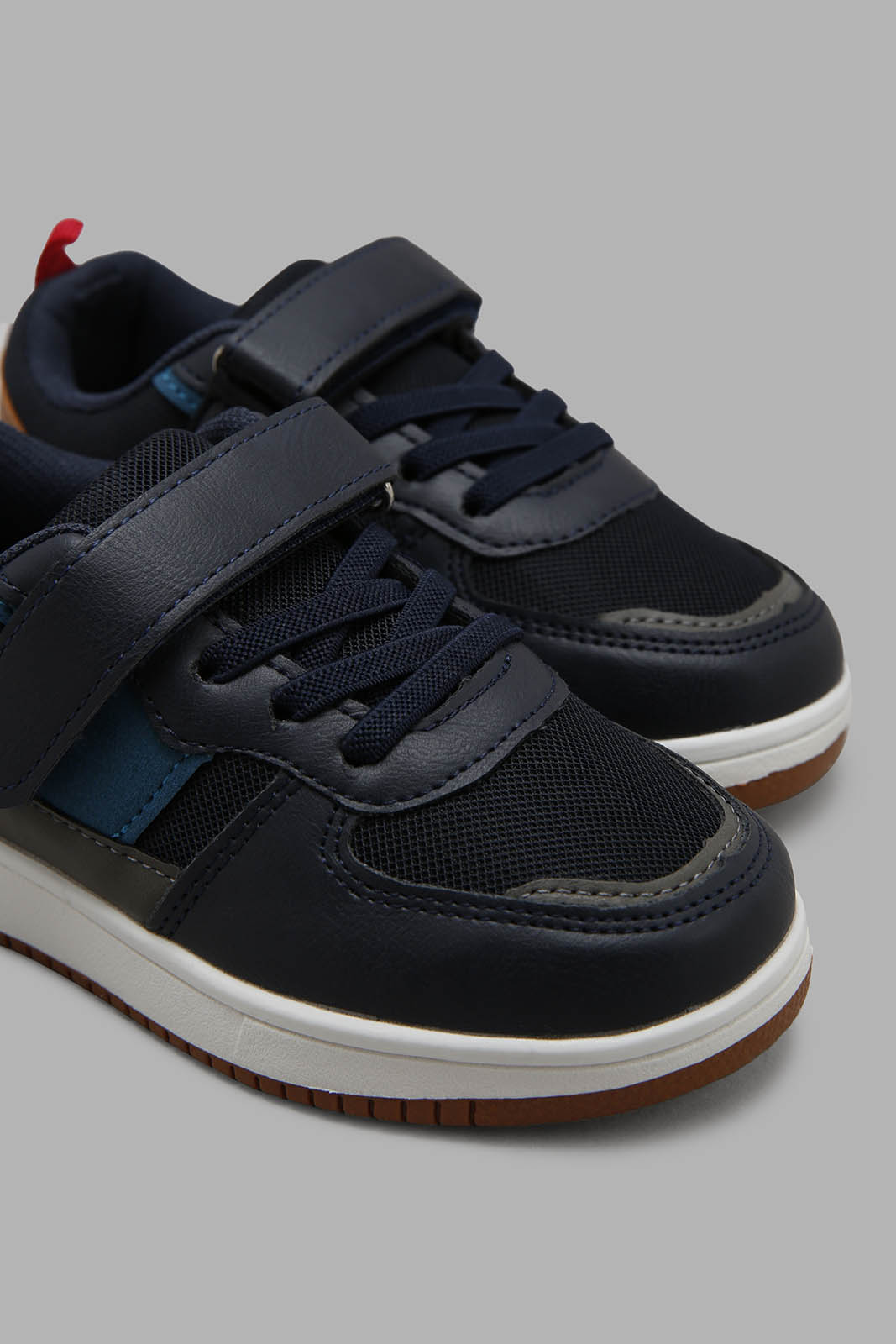 Redtag-Navy-Color-Block-Sneakers-BOY-Shoes,-Category:Shoes,-Colour:Navy,-Deals:New-In,-Filter:Boys-Footwear-(3-to-5-Yrs),-New-In-BOY-FOO,-Non-Sale,-Section:Boys-(0-to-14Yrs),-W22B-Boys-3 to 5 Years
