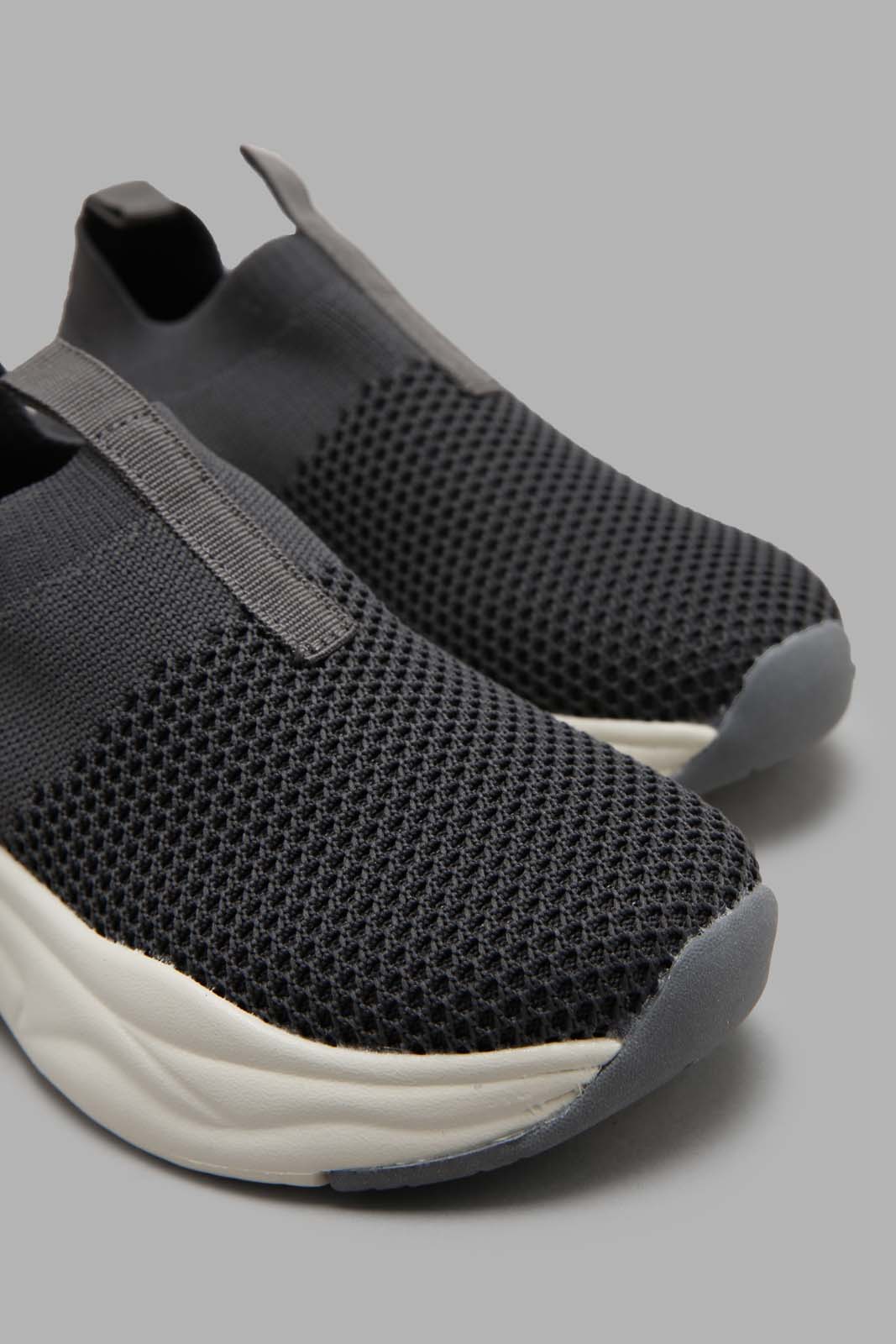 Redtag-Mid-Grey-Knit-Slip-On-BOY-Trainers,-Category:Trainers,-Colour:Grey,-Deals:New-In,-Filter:Boys-Footwear-(3-to-5-Yrs),-New-In-BOY-FOO,-Non-Sale,-Section:Boys-(0-to-14Yrs),-W22A-Boys-3 to 5 Years