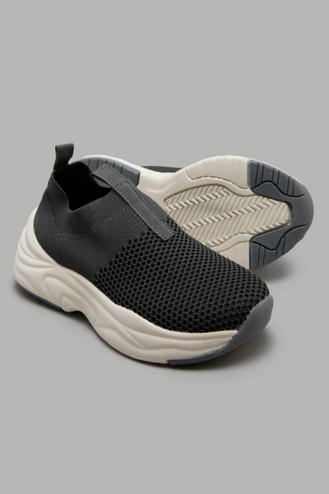 Redtag-Mid-Grey-Knit-Slip-On-BOY-Trainers,-Category:Trainers,-Colour:Grey,-Deals:New-In,-Filter:Boys-Footwear-(3-to-5-Yrs),-New-In-BOY-FOO,-Non-Sale,-Section:Boys-(0-to-14Yrs),-W22A-Boys-3 to 5 Years