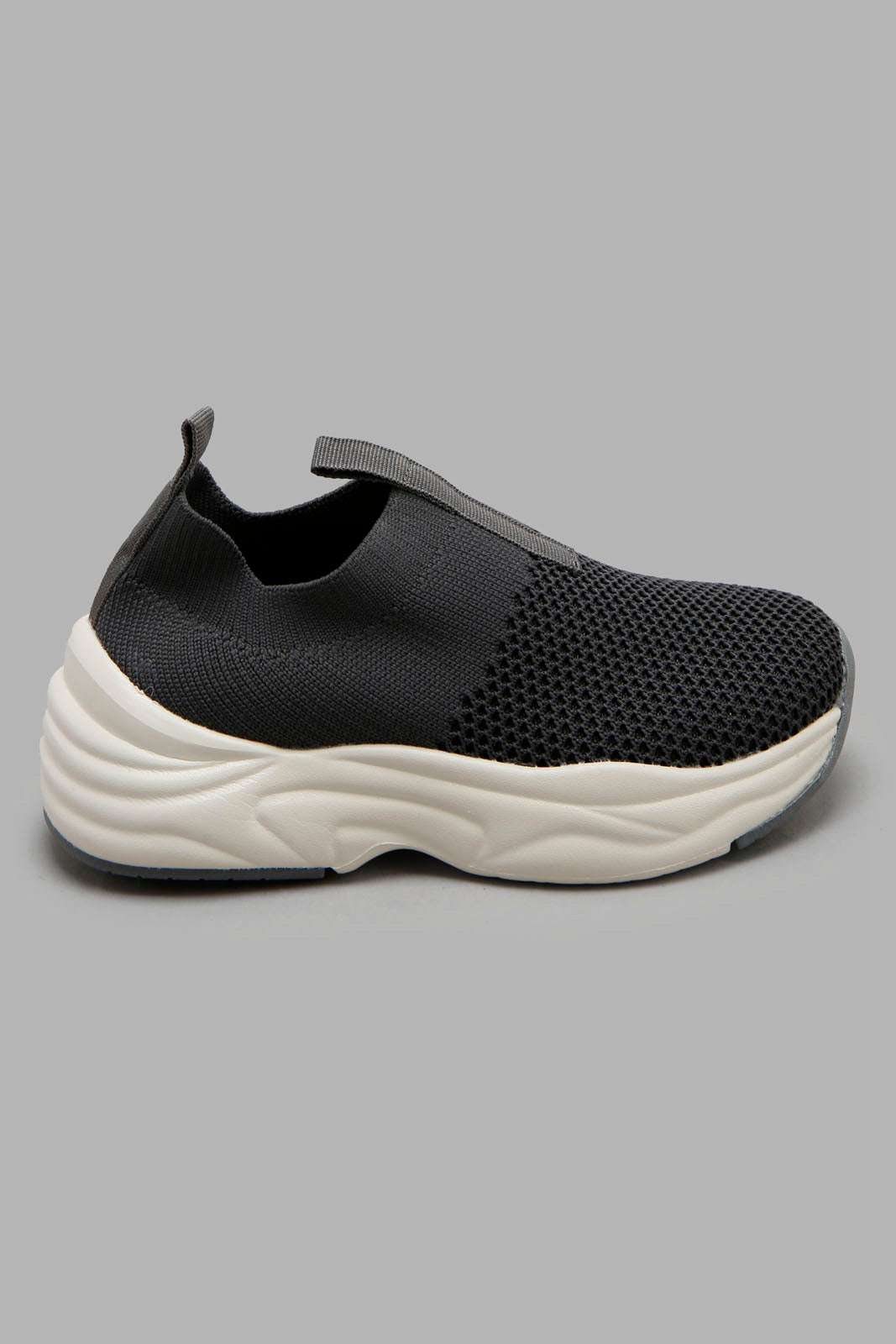 Redtag-Mid-Grey-Knit-Slip-On-BOY-Trainers,-Category:Trainers,-Colour:Grey,-Deals:New-In,-Filter:Boys-Footwear-(3-to-5-Yrs),-New-In-BOY-FOO,-Non-Sale,-Section:Boys-(0-to-14Yrs),-W22A-Boys-3 to 5 Years