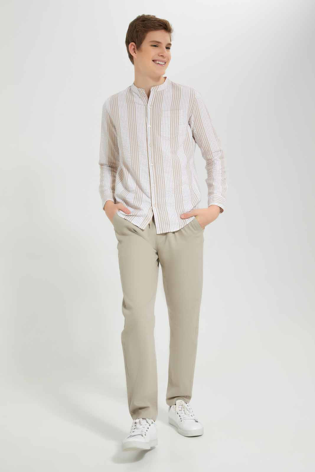 Redtag-White-With-Grey-Seersucker-Casual-Shirt-BSR-Shirts,-Category:Shirts,-Colour:White,-Deals:New-In,-Filter:Senior-Boys-(8-to-14-Yrs),-New-In-BSR-APL,-Non-Sale,-Section:Boys-(0-to-14Yrs),-W22O-Senior-Boys-9 to 14 Years