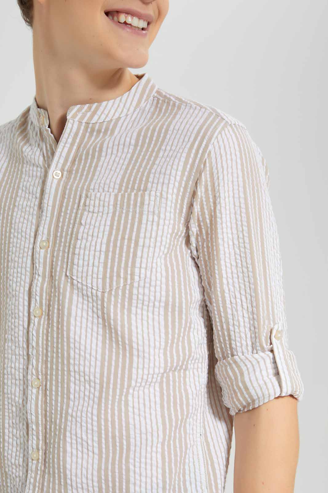 Redtag-White-With-Grey-Seersucker-Casual-Shirt-BSR-Shirts,-Category:Shirts,-Colour:White,-Deals:New-In,-Filter:Senior-Boys-(8-to-14-Yrs),-New-In-BSR-APL,-Non-Sale,-Section:Boys-(0-to-14Yrs),-W22O-Senior-Boys-9 to 14 Years