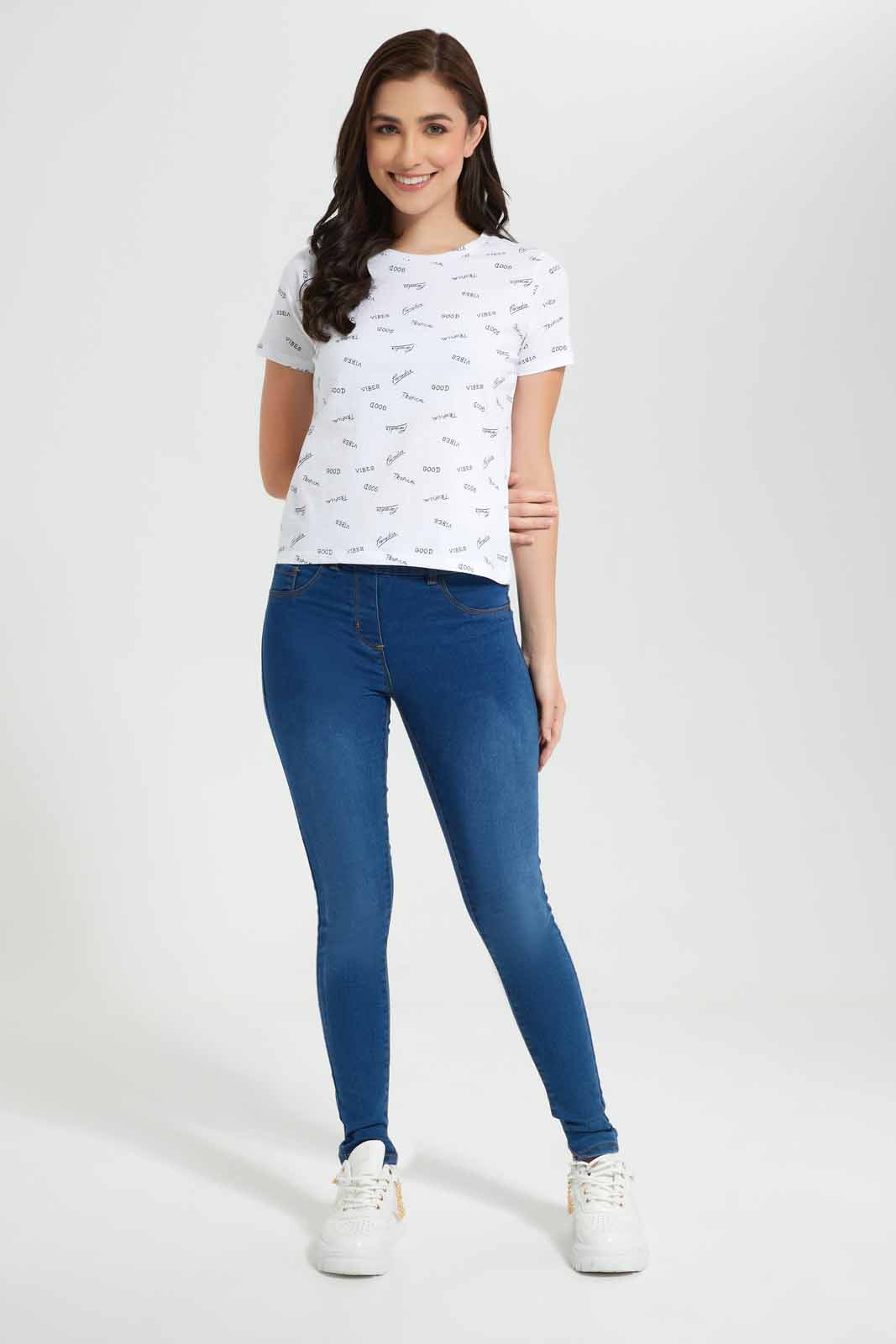Redtag-White-Allover-Printed-T-Shirt-Category:T-Shirts,-Colour:White,-Deals:New-In,-Filter:Women's-Clothing,-New-In-Women,-Non-Sale,-Section:Women,-TBL,-W22O,-Women-T-Shirts-Women's-