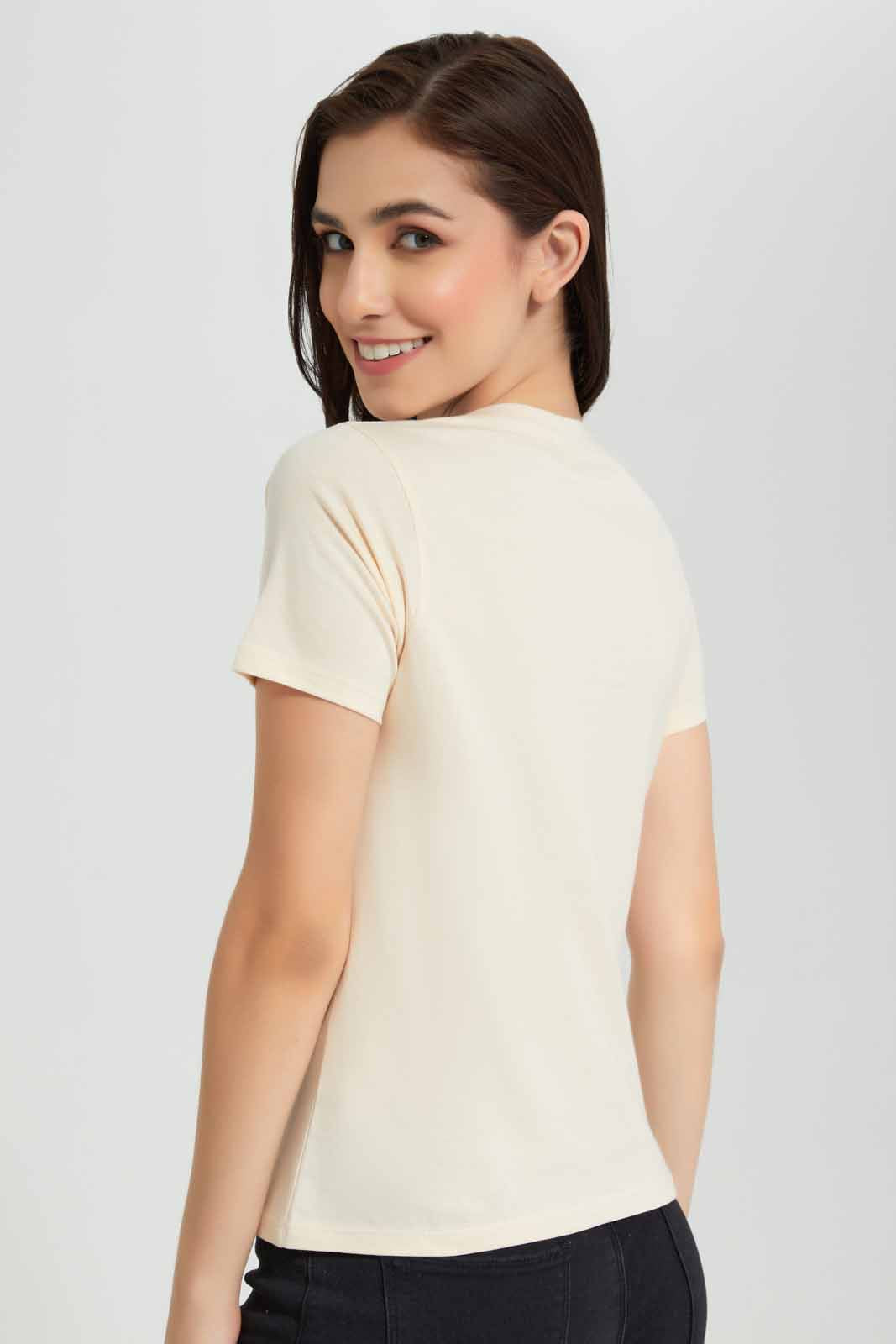 Redtag-Blush-True-Nature-Printed-T-Shirt-Category:T-Shirts,-Colour:Apricot,-Deals:New-In,-Filter:Women's-Clothing,-New-In-Women,-Non-Sale,-Section:Women,-TBL,-W22O,-Women-T-Shirts-Women's-