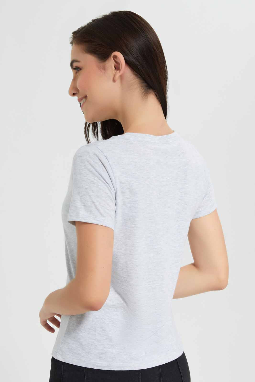 Redtag-Grey-Melange-Chicago-Printed-T-Shirt-Category:T-Shirts,-Colour:Grey,-Deals:New-In,-Filter:Women's-Clothing,-New-In-Women,-Non-Sale,-Section:Women,-TBL,-W22O,-Women-T-Shirts-Women's-