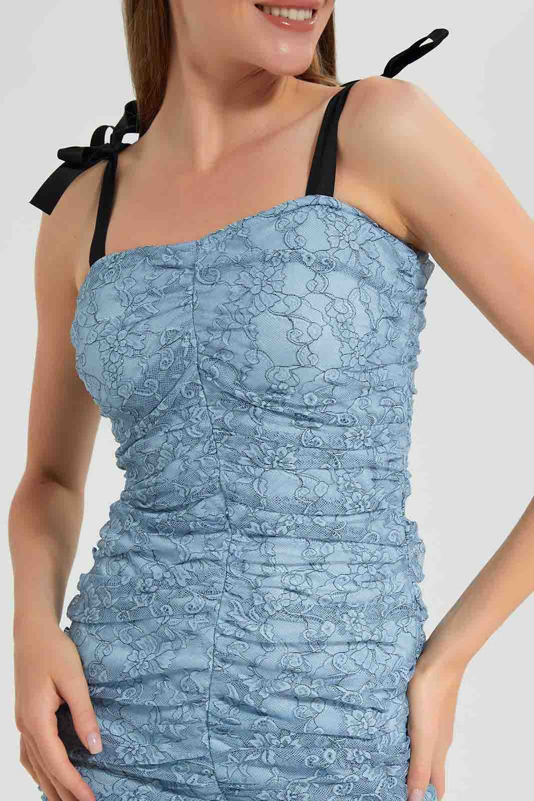 Redtag-Blue-Smocking-Dress-Category:Dresses,-Colour:Blue,-Deals:New-In,-Filter:Women's-Clothing,-LEC,-LEC-Dresses,-New-In-LEC,-Non-Sale,-Section:Women,-W22O-Women's-
