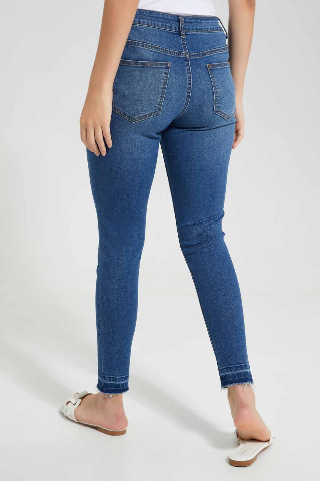 Redtag-Dark-Wash-Skinny-Low-Waist-Jeans-Category:Jeans,-Colour:Dark-Wash,-Deals:New-In,-Filter:Women's-Clothing,-FIT-WALL-(FTW),-New-In-Women-APL,-Non-Sale,-Section:Women,-W22O,-Women-Jeans-Women's-