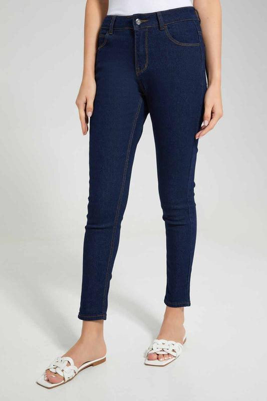 Redtag-Rinse-Wash-Mid-Waist-Slim-Fit-Jeans-Category:Jeans,-Colour:Denim,-Deals:New-In,-Filter:Women's-Clothing,-FIT-WALL-(FTW),-New-In-Women-APL,-Non-Sale,-Section:Women,-W22O,-Women-Jeans-Women's-