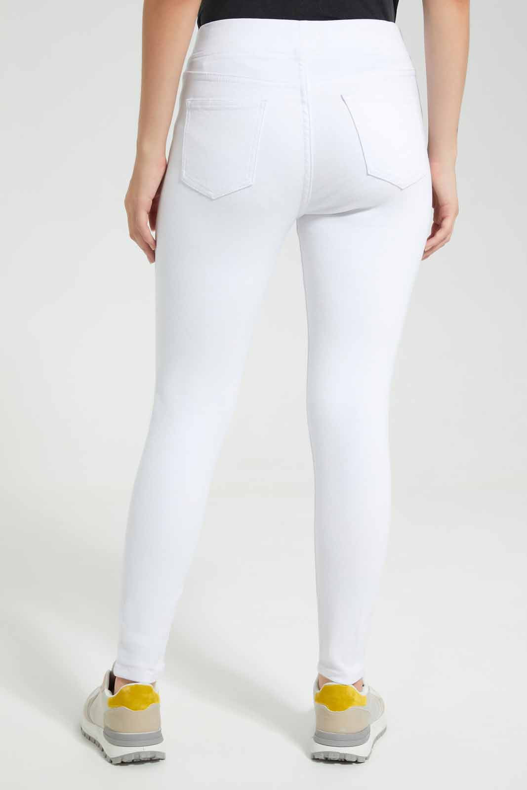 Redtag-White-Jeggings-Category:Jeggings,-Colour:White,-Deals:New-In,-Filter:Women's-Clothing,-FIT-WALL-(FTW),-New-In-Women-APL,-Non-Sale,-Section:Women,-W22O,-Women-Jeggings-Women's-