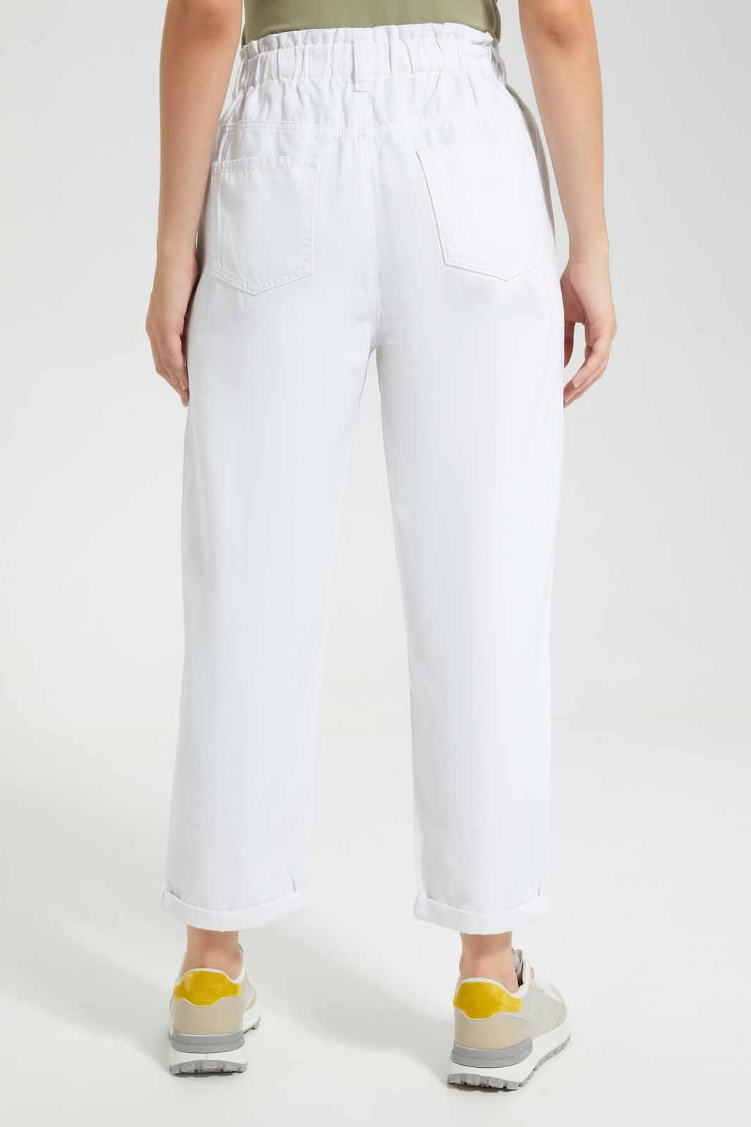 Redtag-White-Paper-Bag-Jeans-Category:Jeans,-Colour:White,-Deals:New-In,-Filter:Women's-Clothing,-New-In-Women-APL,-Non-Sale,-Section:Women,-TBL,-W22O,-Women-Jeans-Women's-