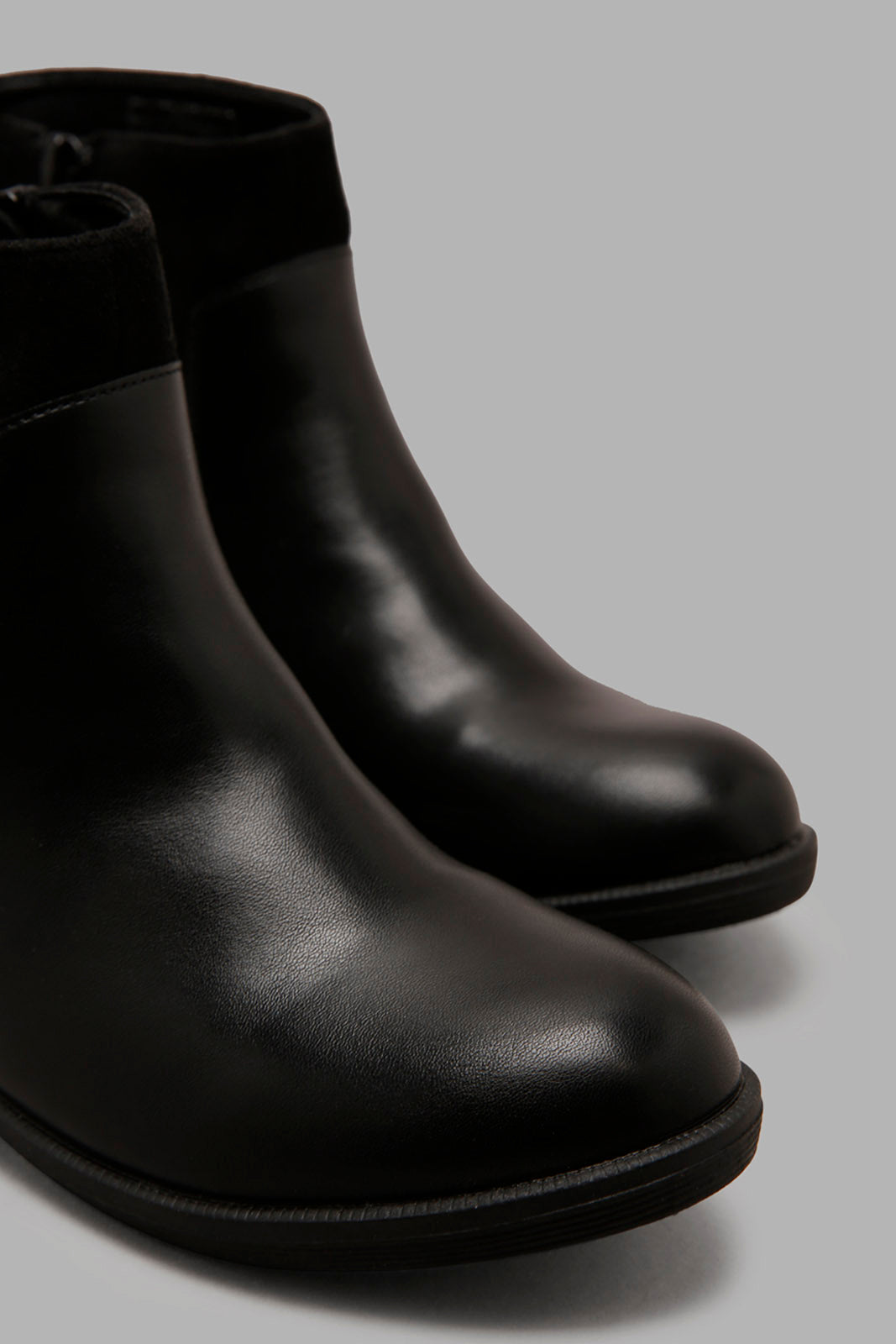 Redtag-Black-Chelsea-Boots-With-Chain-Detail-Category:Boots,-Colour:Black,-Deals:New-In,-Filter:Girls-Footwear-(5-to-14-Yrs),-GSR-Boots,-New-In-GSR-FOO,-Non-Sale,-Section:Boys-(0-to-14Yrs),-W22B--