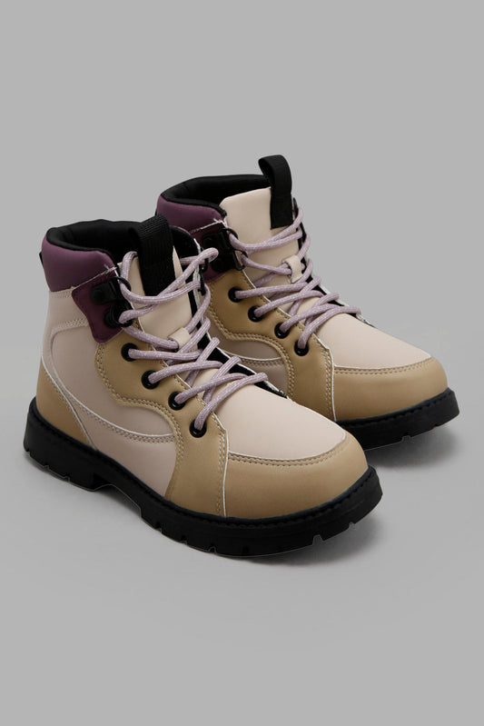 Redtag-Beige-Lace-Up-Ankle-Boots-Category:Boots,-Colour:Beige,-Deals:New-In,-Filter:Girls-Footwear-(5-to-14-Yrs),-GSR-Boots,-New-In-GSR-FOO,-Non-Sale,-Section:Boys-(0-to-14Yrs),-W22B--