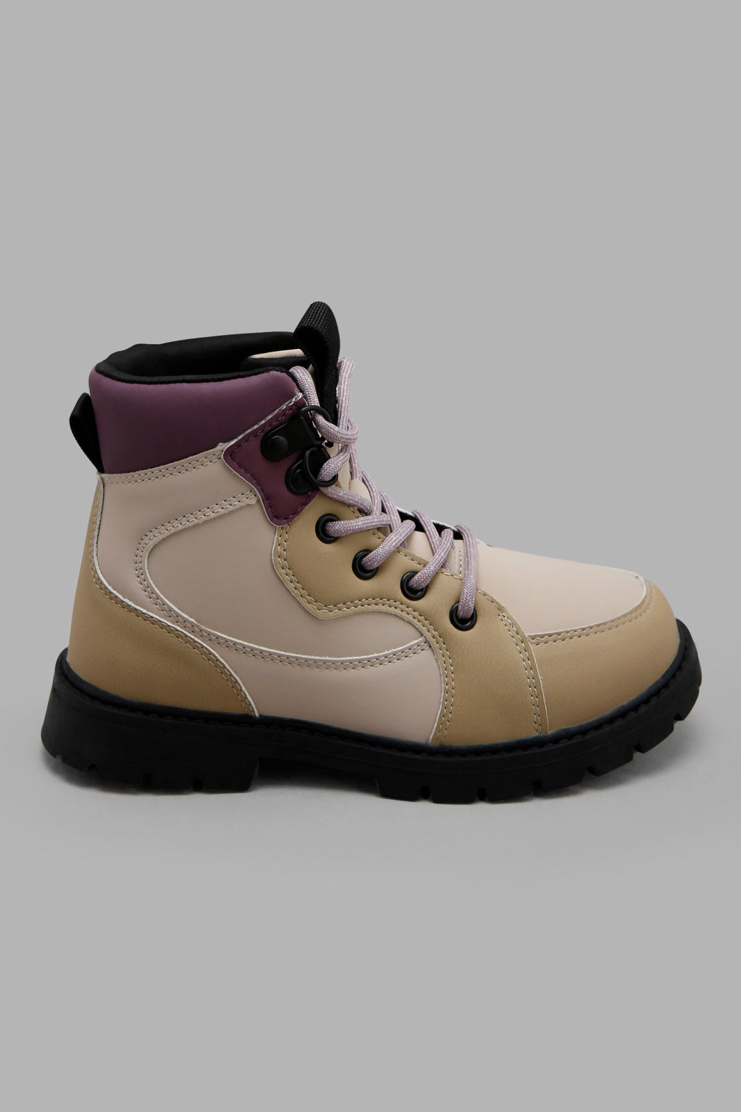 Redtag-Beige-Lace-Up-Ankle-Boots-Category:Boots,-Colour:Beige,-Deals:New-In,-Filter:Girls-Footwear-(5-to-14-Yrs),-GSR-Boots,-New-In-GSR-FOO,-Non-Sale,-Section:Boys-(0-to-14Yrs),-W22B--