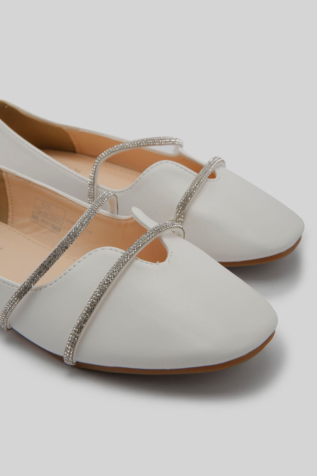 Redtag-White-Diamante-Ballerina-Category:Sandals,-Colour:White,-Deals:New-In,-Filter:Girls-Footwear-(5-to-14-Yrs),-GSR-Sandals,-New-In-GSR-FOO,-Non-Sale,-Section:Girls-(0-to-14Yrs),-W22B-Senior-Girls-5 to 14 Years