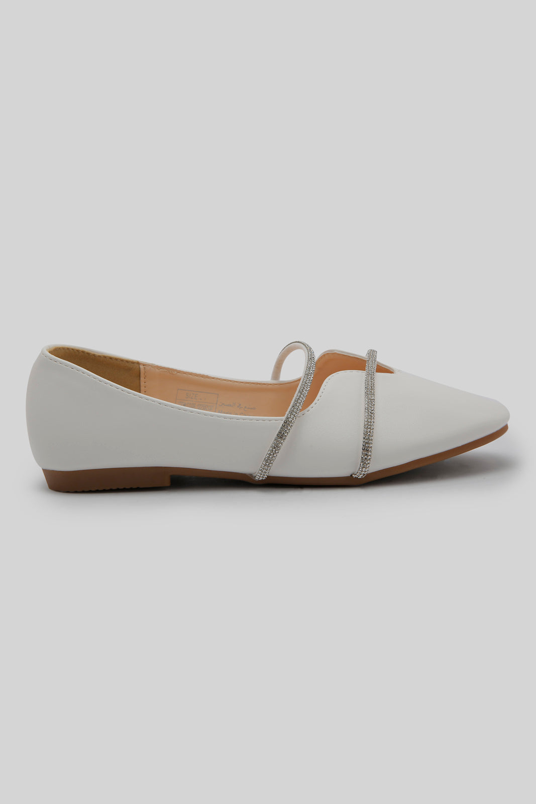 Redtag-White-Diamante-Ballerina-Category:Sandals,-Colour:White,-Deals:New-In,-Filter:Girls-Footwear-(5-to-14-Yrs),-GSR-Sandals,-New-In-GSR-FOO,-Non-Sale,-Section:Girls-(0-to-14Yrs),-W22B-Senior-Girls-5 to 14 Years