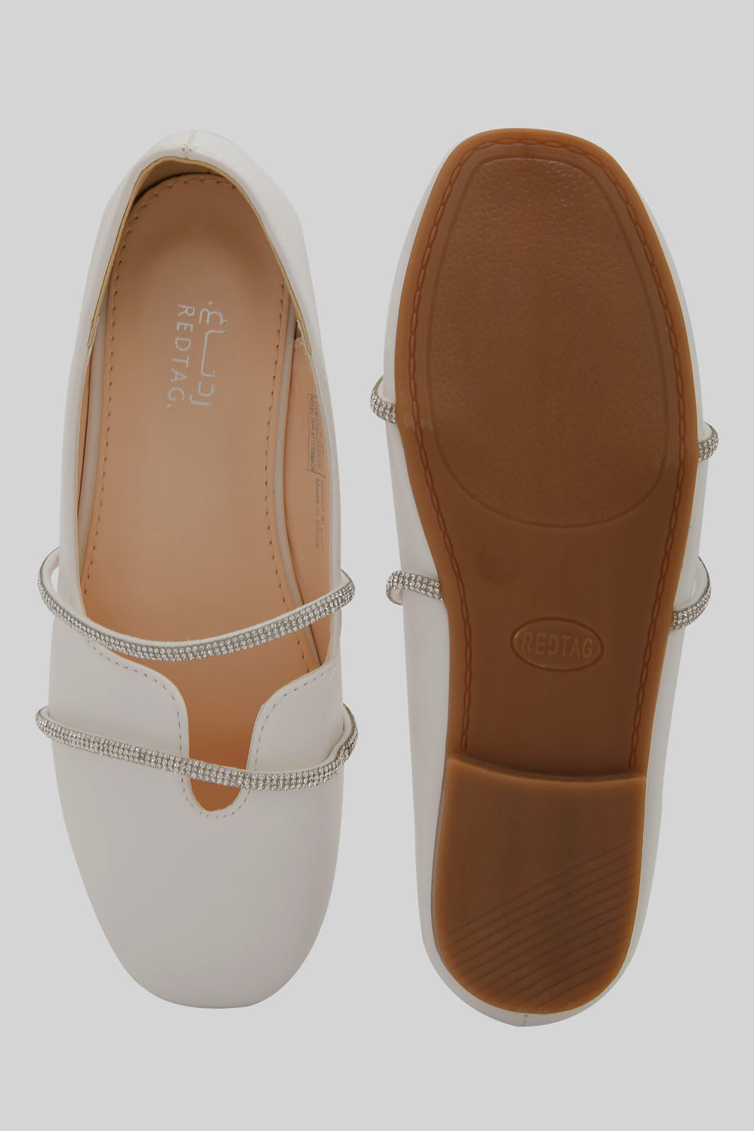 Redtag-White-Diamante-Ballerina-Category:Sandals,-Colour:White,-Deals:New-In,-Filter:Girls-Footwear-(5-to-14-Yrs),-GSR-Sandals,-New-In-GSR-FOO,-Non-Sale,-Section:Girls-(0-to-14Yrs),-W22B-Senior-Girls-5 to 14 Years