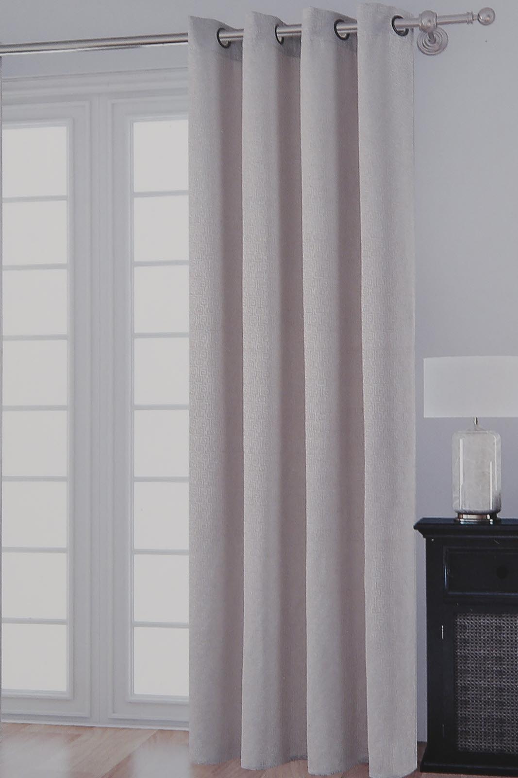 Redtag-Beige--2-Piece-Geometric-Jacquard-Curtain-Without-Lining-Category:Curtains,-Colour:Beige,-Deals:New-In,-Dept:Home,-Filter:Home-Bedroom,-HMW-BED-Curtains,-New-In-HMW-BED,-Non-Sale,-Section:Homewares,-W22B-Home-Bedroom-