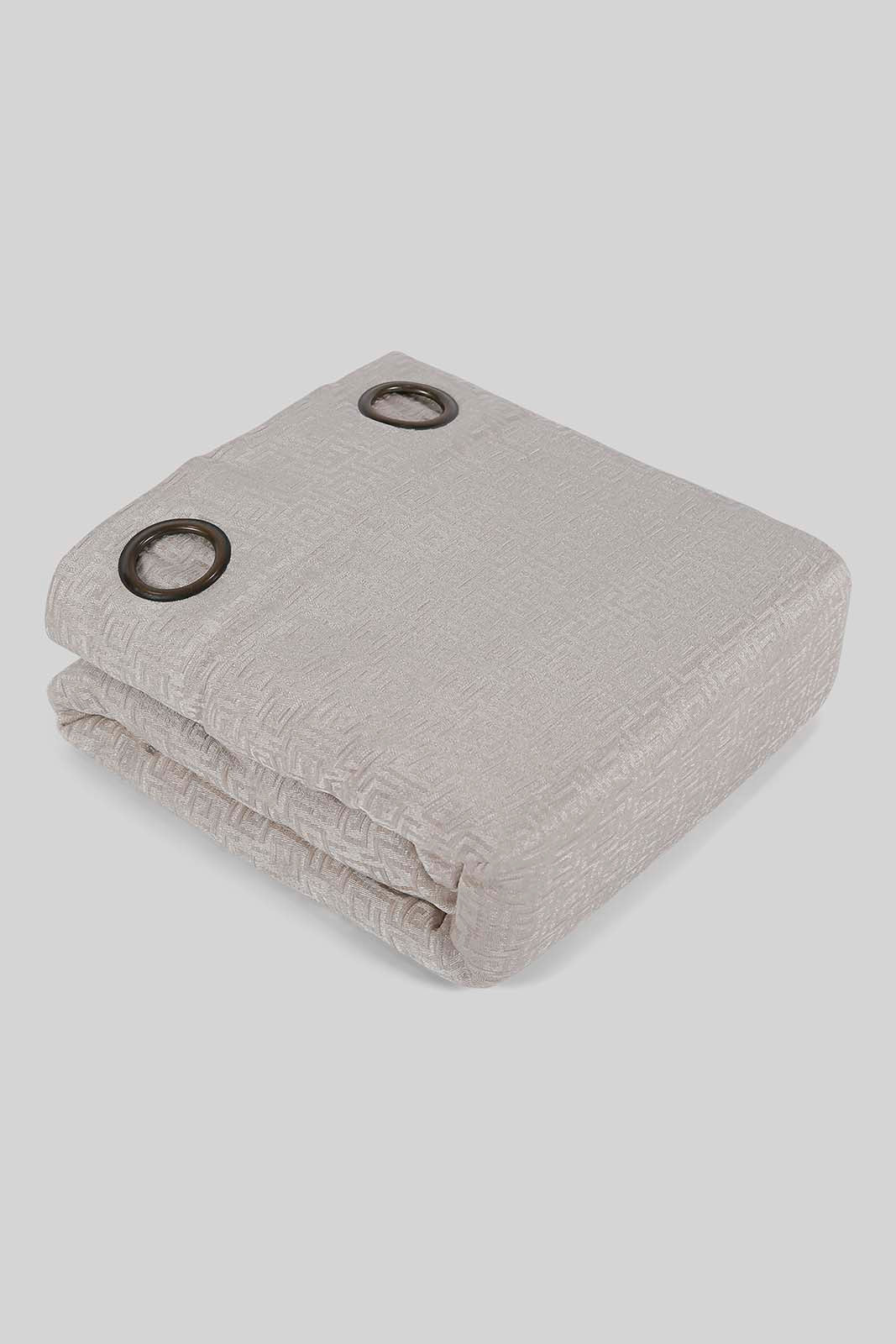 Redtag-Beige--2-Piece-Geometric-Jacquard-Curtain-Without-Lining-Category:Curtains,-Colour:Beige,-Deals:New-In,-Dept:Home,-Filter:Home-Bedroom,-HMW-BED-Curtains,-New-In-HMW-BED,-Non-Sale,-Section:Homewares,-W22B-Home-Bedroom-