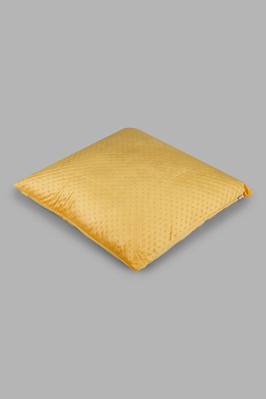 Redtag-Mustard-Velvet-Floor-Cushion-Category:Cushions,-Colour:Mustard,-Deals:New-In,-Filter:Home-Bedroom,-HMW-BED-Cushions,-New-In-HMW-BED,-Non-Sale,-Section:Homewares,-W22A-Home-Bedroom-