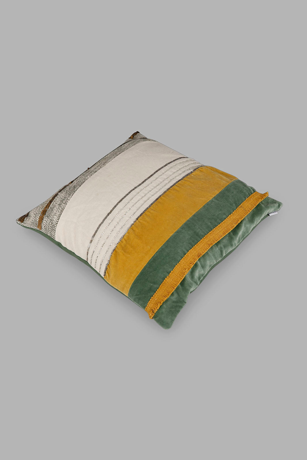 Redtag-Multicolour-Sequin-Stripe-Cushion-Category:Cushions,-Colour:Multicolour,-Deals:New-In,-Filter:Home-Bedroom,-HMW-BED-Cushions,-New-In-HMW-BED,-Non-Sale,-Section:Homewares,-W22B-Home-Bedroom-