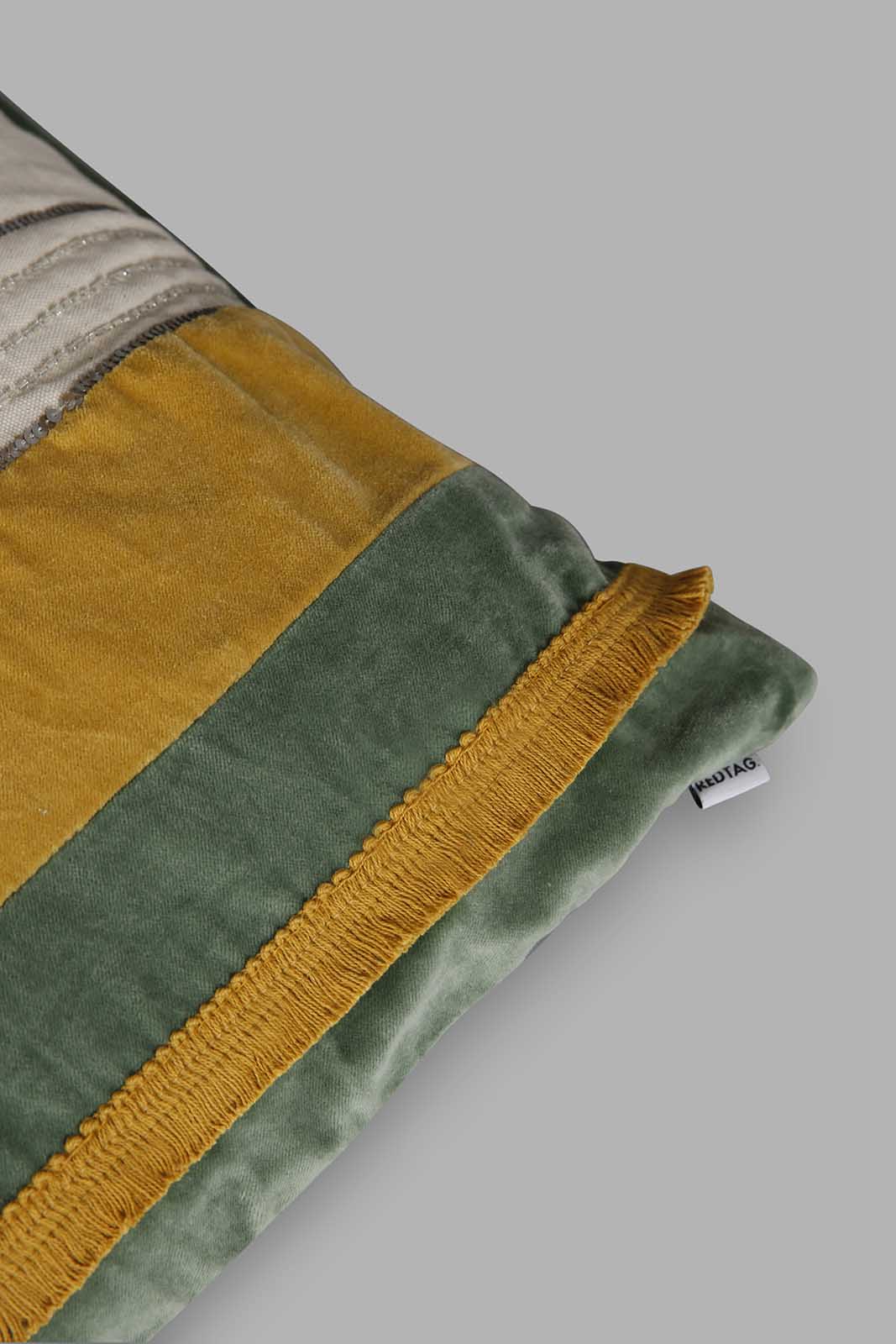 Redtag-Multicolour-Sequin-Stripe-Cushion-Category:Cushions,-Colour:Multicolour,-Deals:New-In,-Filter:Home-Bedroom,-HMW-BED-Cushions,-New-In-HMW-BED,-Non-Sale,-Section:Homewares,-W22B-Home-Bedroom-