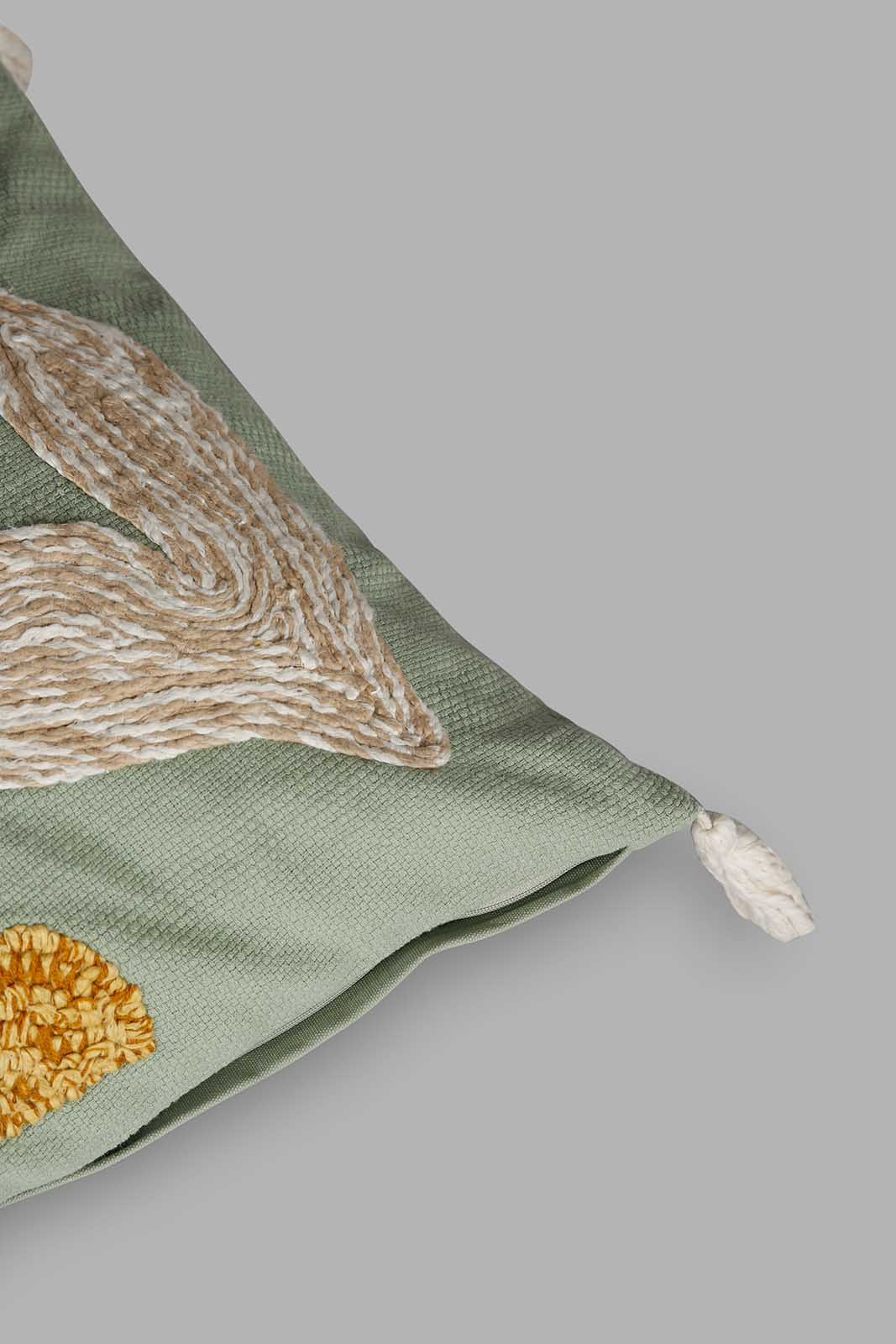 Redtag-Green-Abstract-Embroidery-Cushion-Category:Cushions,-Colour:Green,-Deals:New-In,-Filter:Home-Bedroom,-HMW-BED-Cushions,-New-In-HMW-BED,-Non-Sale,-Section:Homewares,-W22B-Home-Bedroom-