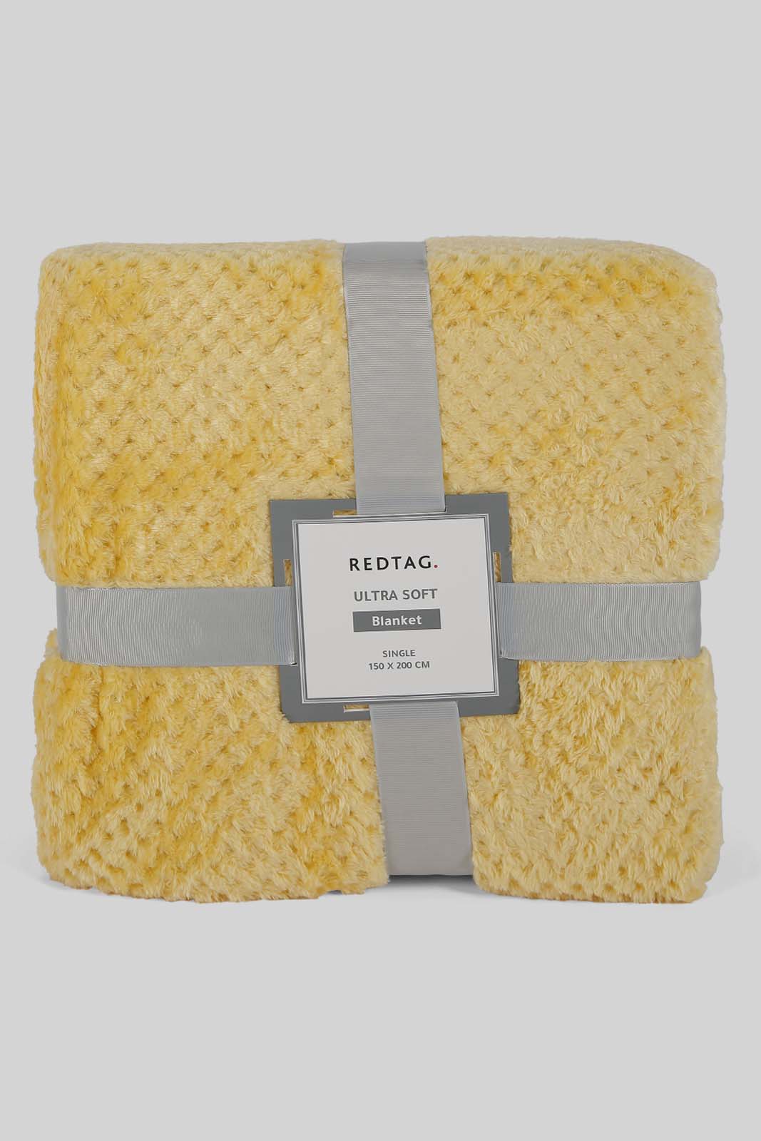 Redtag-Yellow-Ultra-Soft-Blanket-(Single-Size)-Category:Blankets,-Colour:Yellow,-Deals:New-In,-Dept:Home,-Filter:Home-Bedroom,-HMW-BED-Blankets,-New-In-HMW-BED,-Non-Sale,-Section:Homewares,-W22A-Home-Bedroom-
