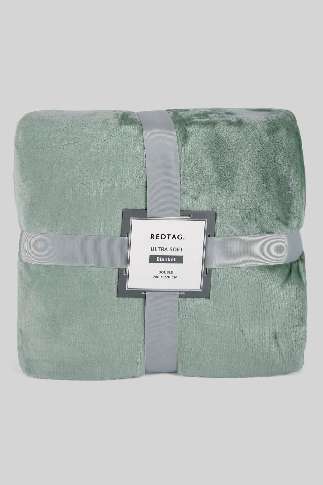Redtag-Green-Ultra-Soft-Blanket-(Double-Size)-Category:Blankets,-Colour:Green,-Deals:New-In,-Dept:Home,-Filter:Home-Bedroom,-HMW-BED-Blankets,-New-In-HMW-BED,-Non-Sale,-Section:Homewares,-W22A-Home-Bedroom-
