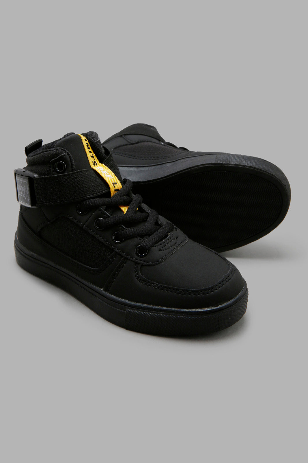 Redtag-Black-Triple-High-Top-Sneaker-BOY-Trainers,-Category:Trainers,-Colour:Black,-Deals:New-In,-Filter:Boys-Footwear-(3-to-5-Yrs),-New-In-BOY-FOO,-Non-Sale,-Section:Boys-(0-to-14Yrs),-W22A-Boys-3 to 5 Years
