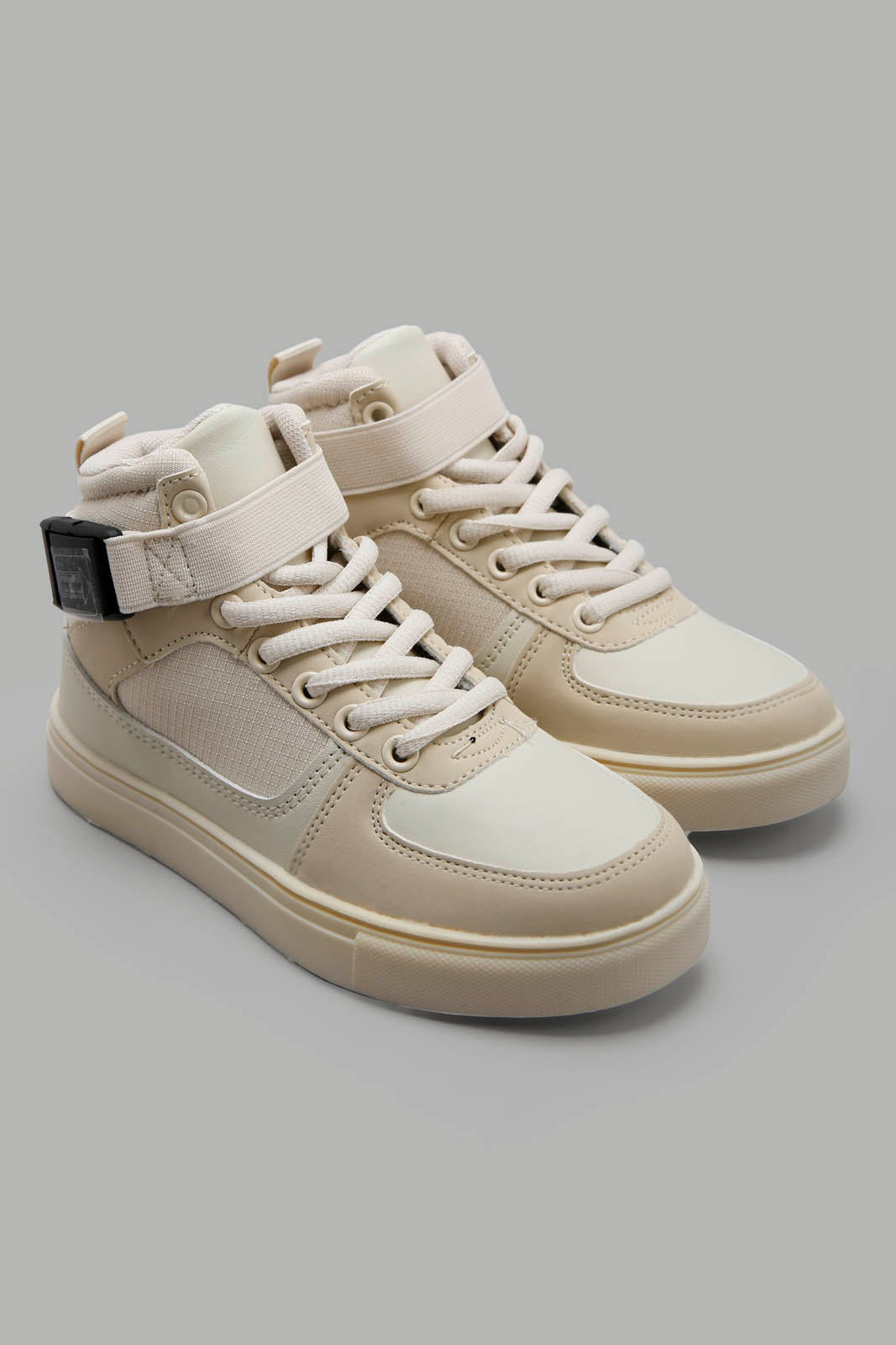 Redtag-Beige-Plain-High-Top-BOY-Trainers,-Category:Trainers,-Colour:Beige,-Deals:New-In,-Filter:Boys-Footwear-(3-to-5-Yrs),-New-In-BOY-FOO,-Non-Sale,-Section:Boys-(0-to-14Yrs),-W22A-Boys-3 to 5 Years